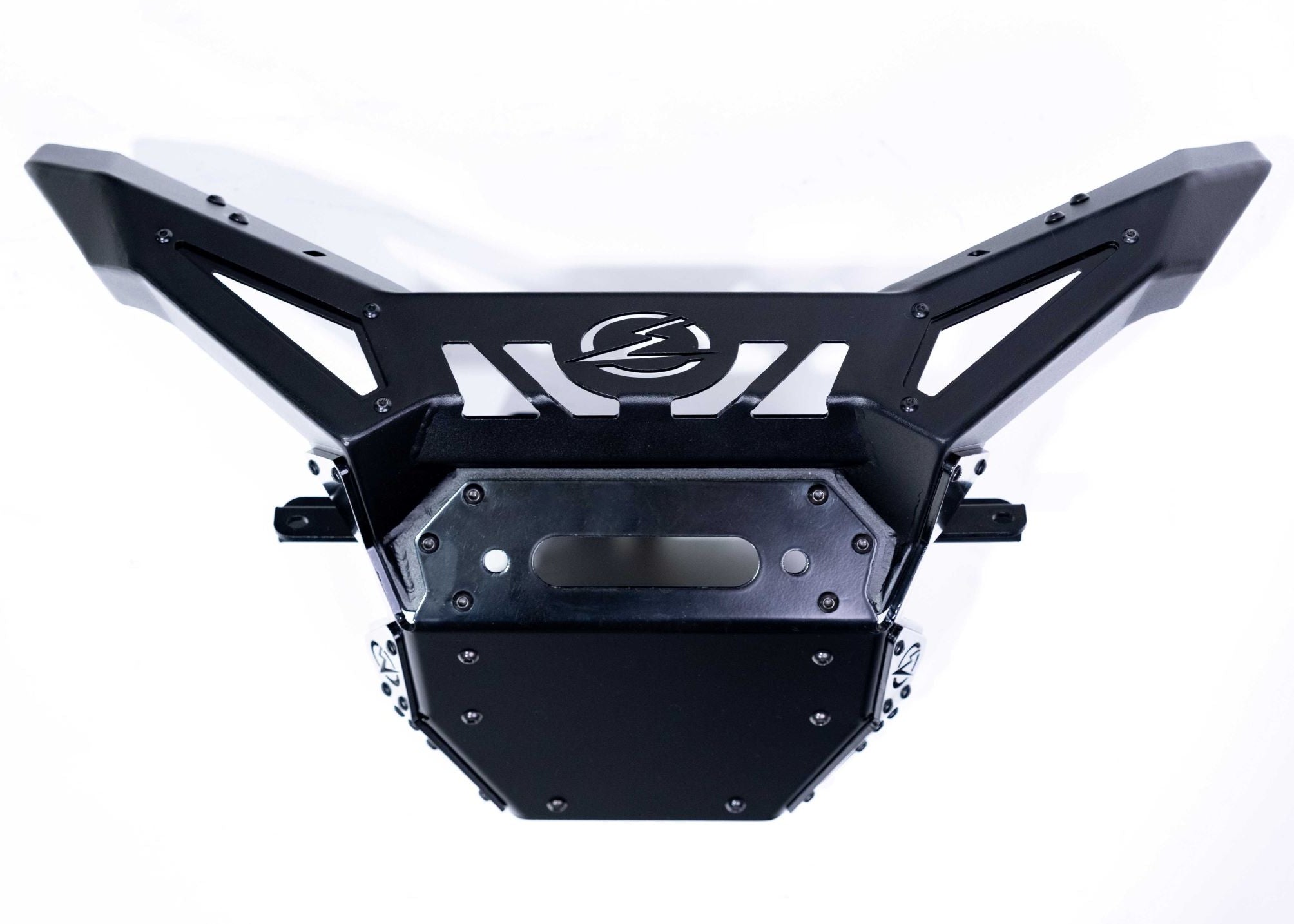 Bolt-on mounting point detail on Can-Am Maverick X3 Volt Series Winch Front Bumper showing factory attachment locations