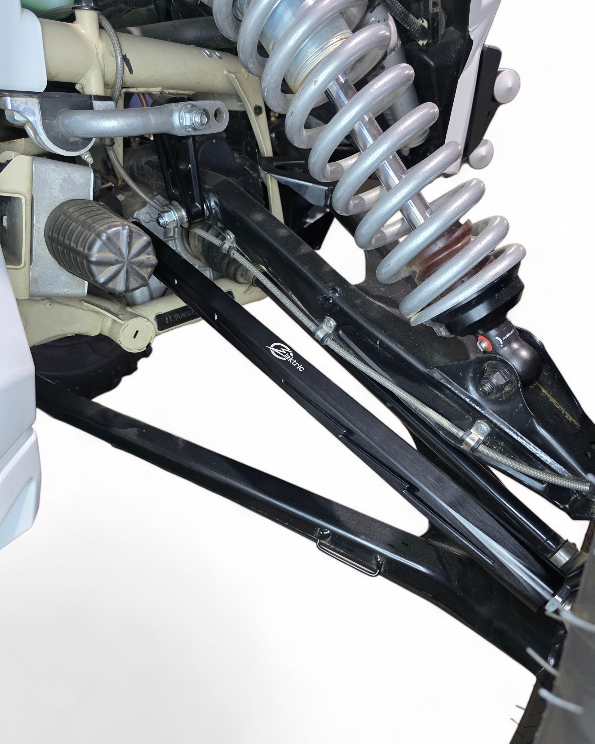 Side view of Can-Am X3 billet tie rod showing full length
