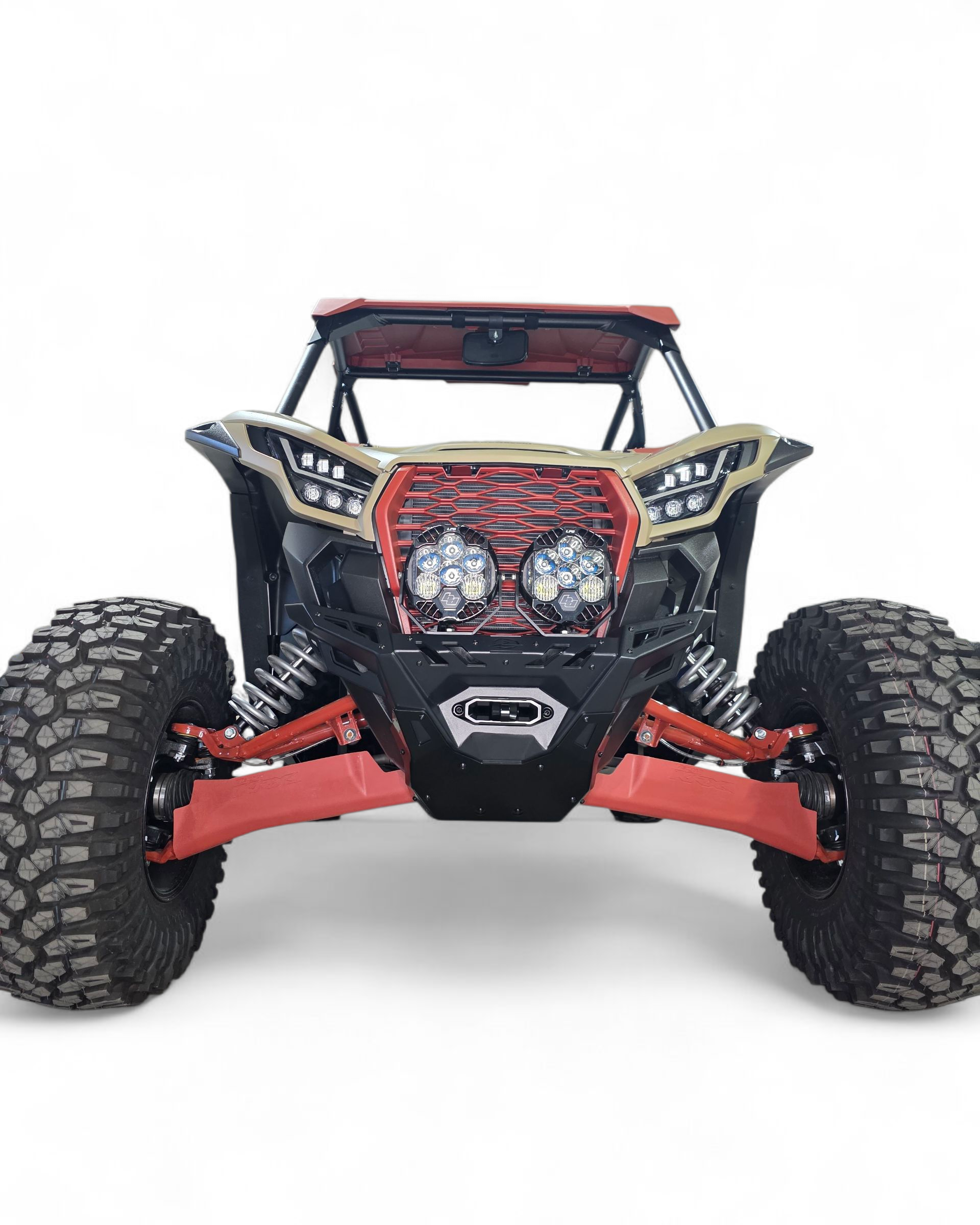 Direct front view of Kawasaki KRX 1000 Volt front winch bumper