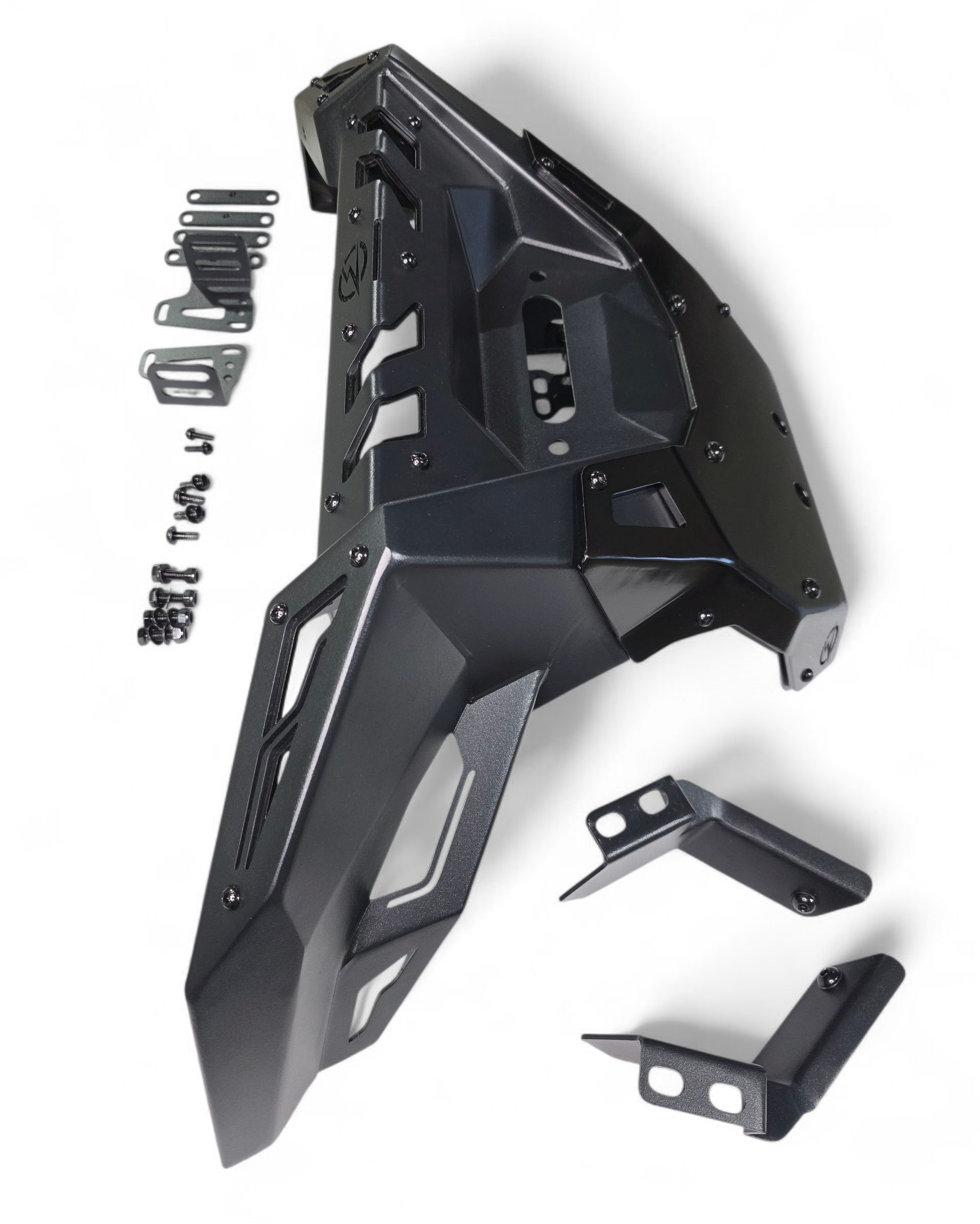 Kawasaki KRX 1000 Volt front winch bumper shown on the trail demonstrating front-end protection