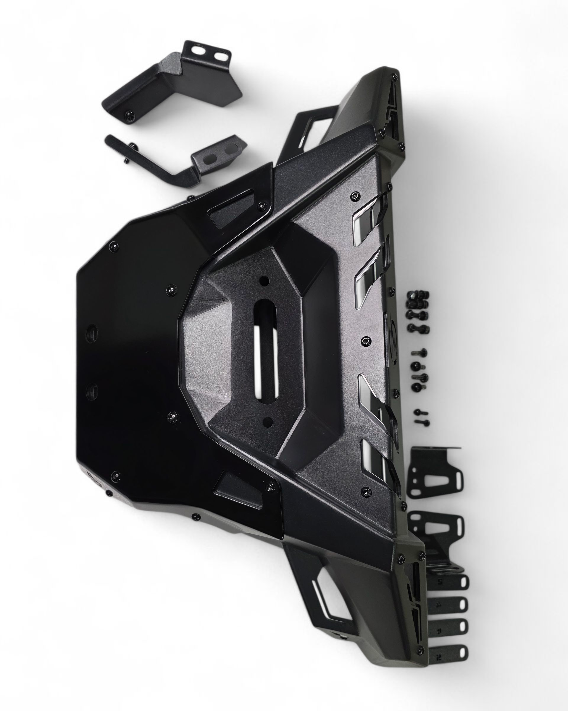 Steel weld and construction detail on Kawasaki KRX 1000 front winch bumper
