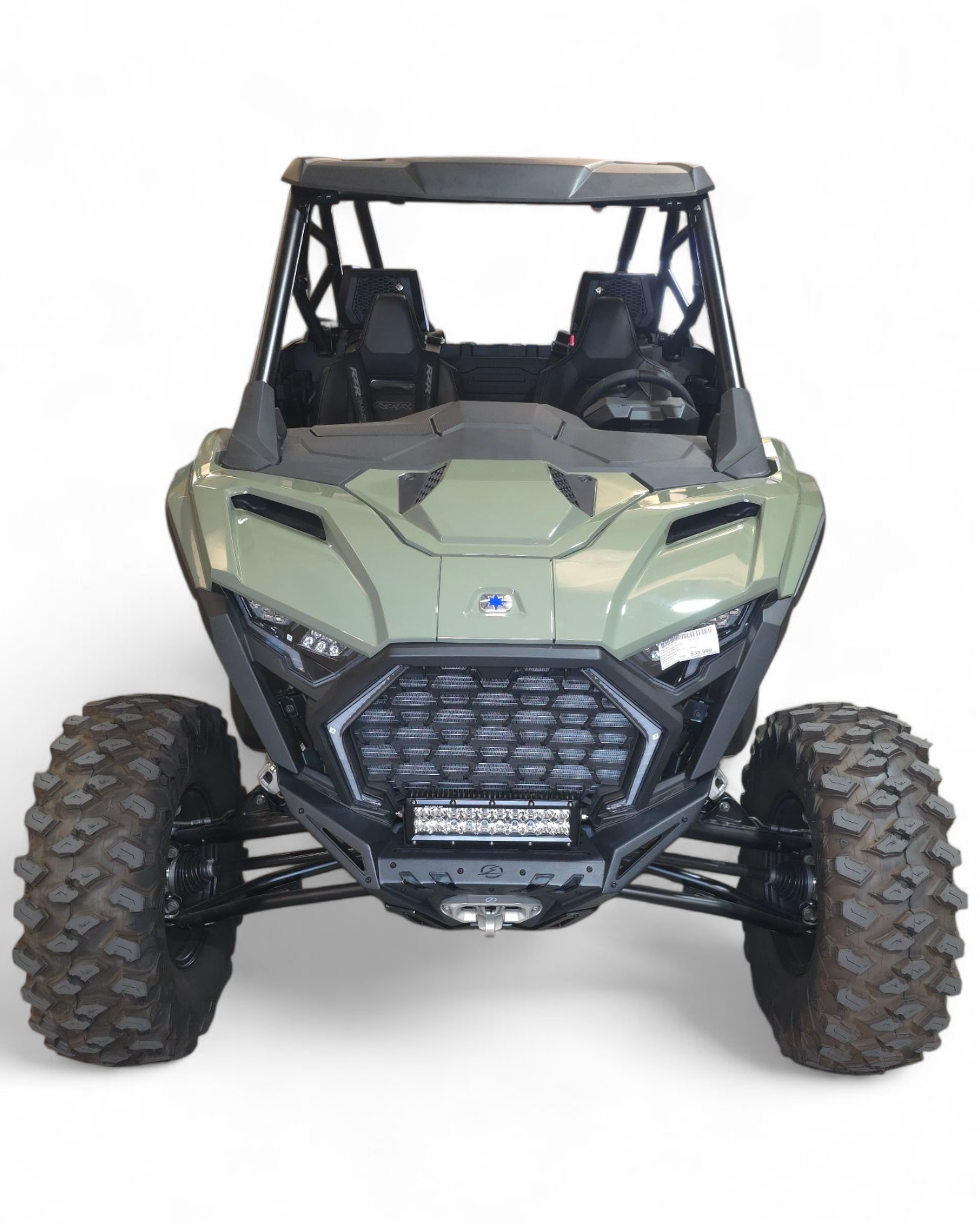 Steel weld and construction detail on Polaris RZR Pro XP front winch bumper