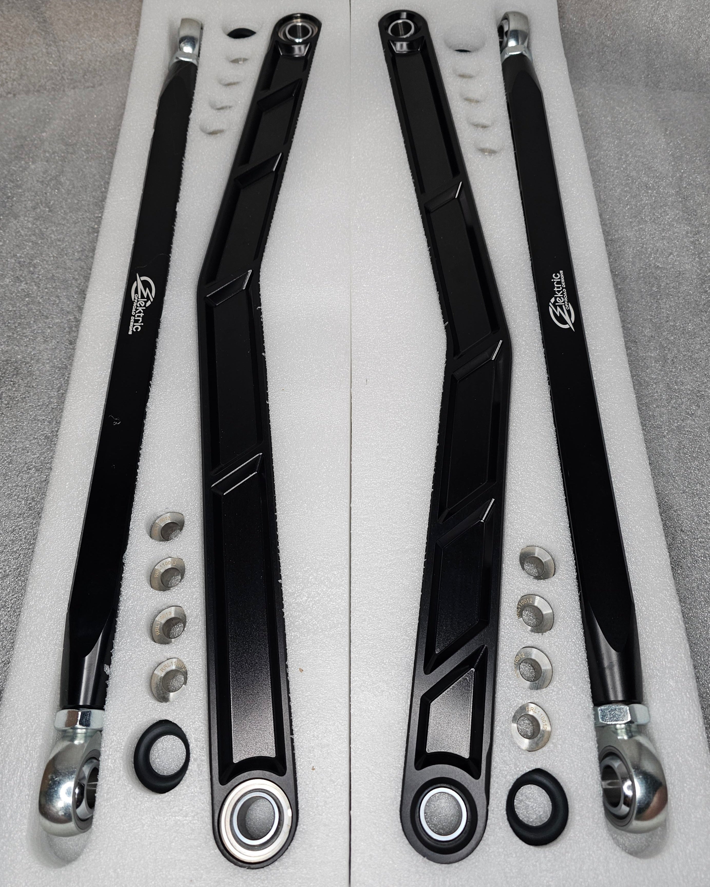 Anti-rock rubber dust ring detail on Polaris RZR Pro XP radius rod
