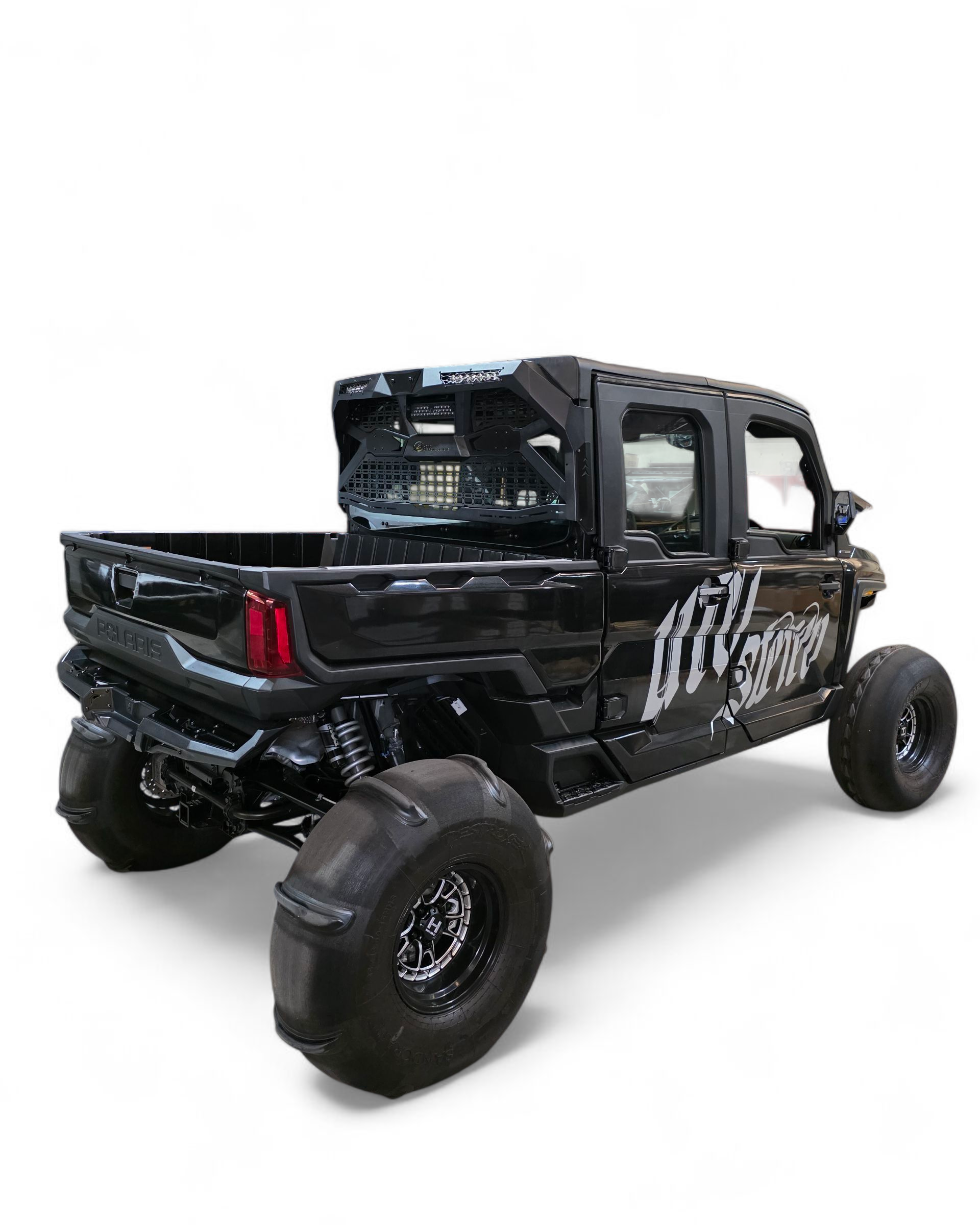 Black off-road vehicle with 'Wild Boar' branding on a white background