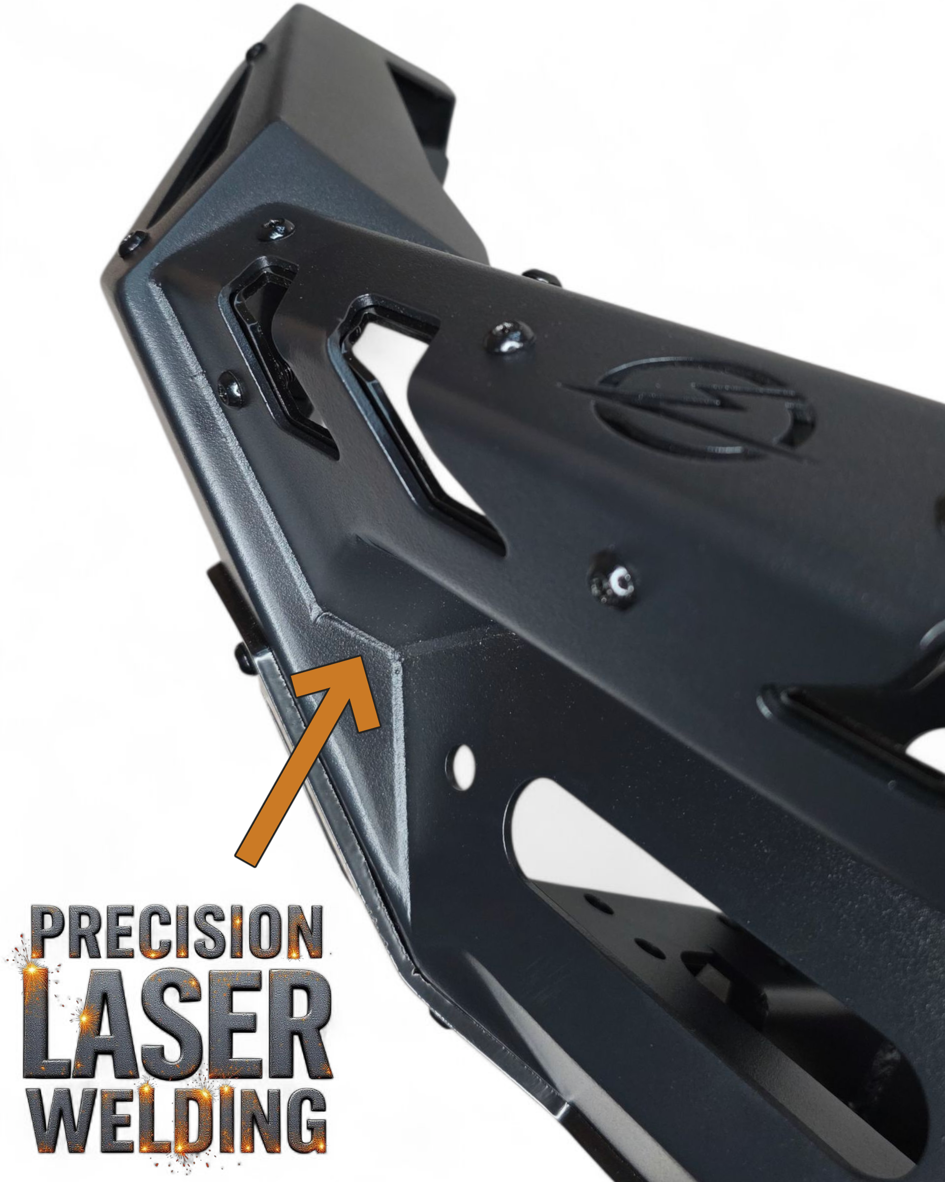 Polaris RZR Pro R front winch bumper shown with lights mounted in the integrated light locations