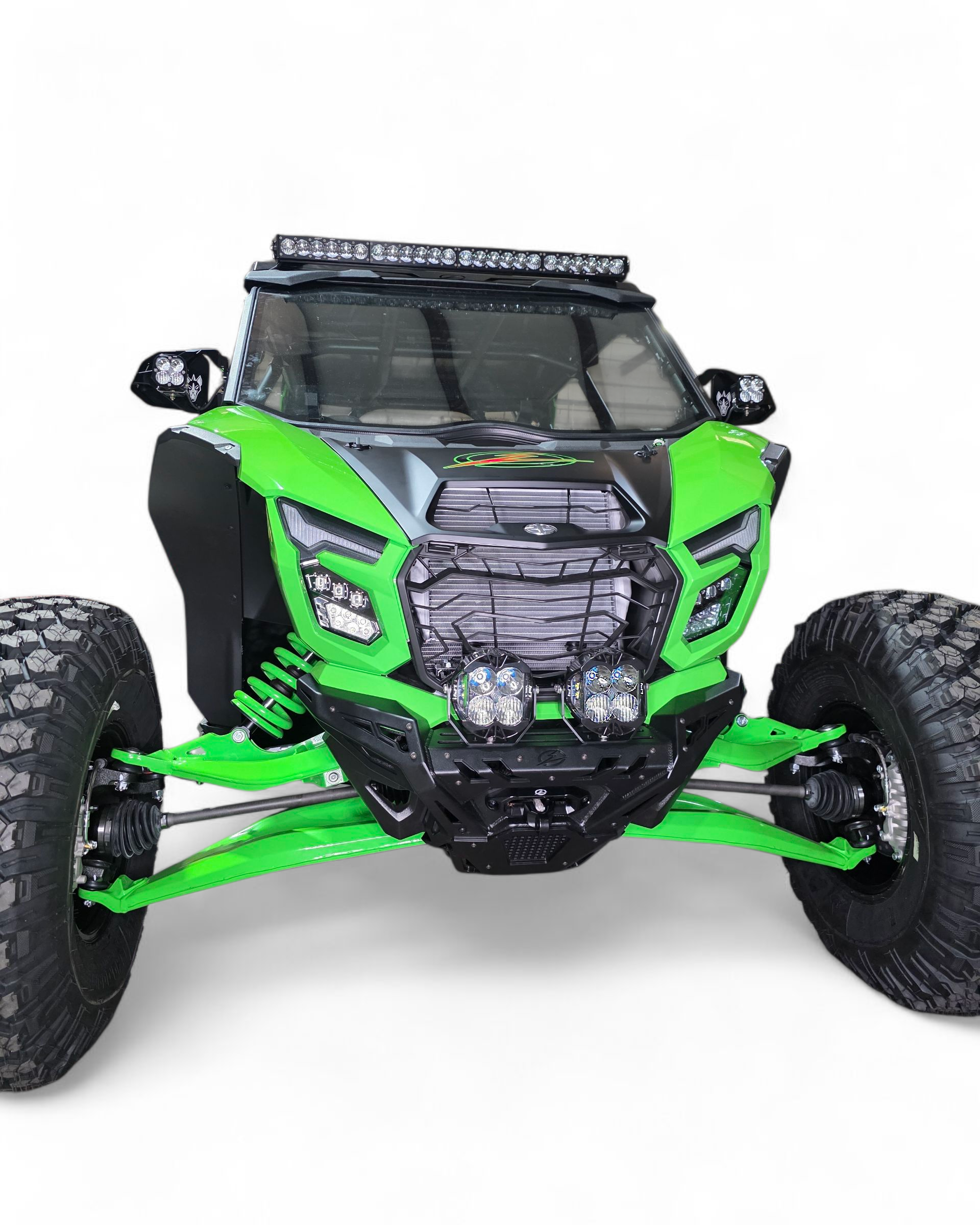 Volt Series Front Winch Bumper installed on 2026 Kawasaki Teryx H2 showing steel construction and hammer black finish
