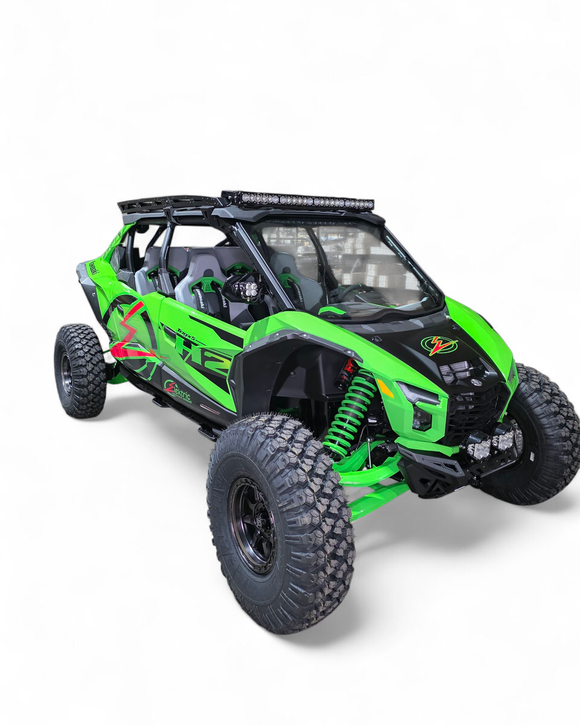 Universal light mount location on Kawasaki Teryx H2 Volt Series front winch bumper