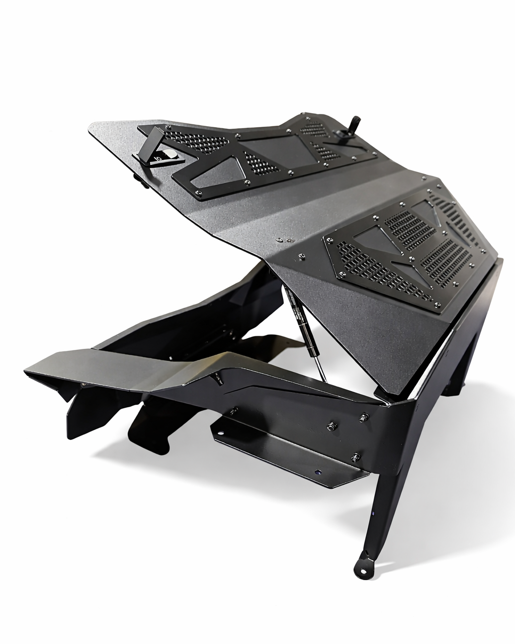 Passenger side view of Kawasaki Teryx H2 Baja Bed Box showing bed integration