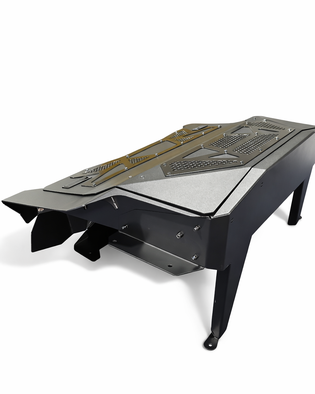 Overhead view of Kawasaki Teryx H2 Baja Bed Box showing lid layout and storage opening