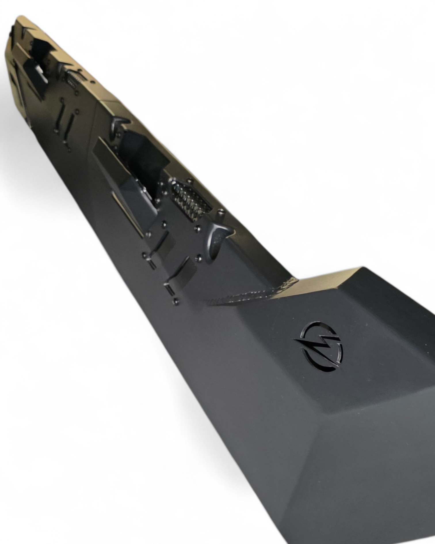 Close-up of hammer black powder coat texture on Kawasaki Teryx H2 Volt Rock Steps