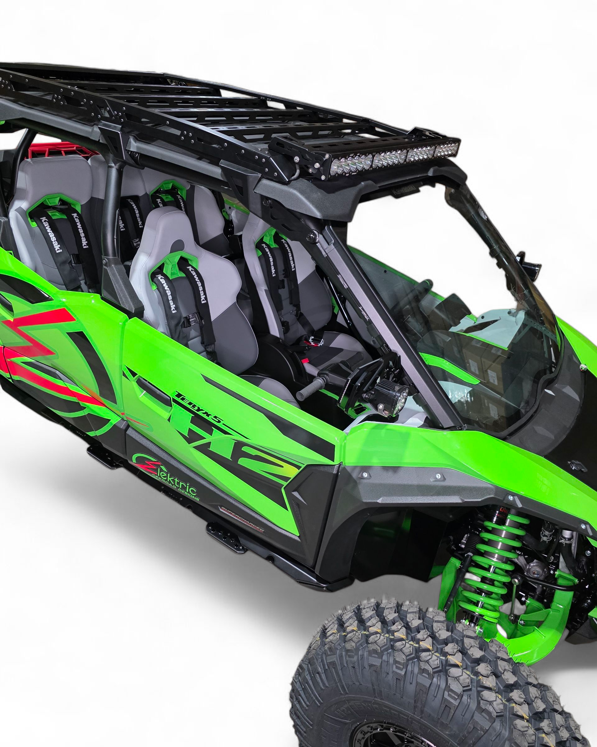 Rear chase bar mount on Kawasaki Teryx H2 roof rack