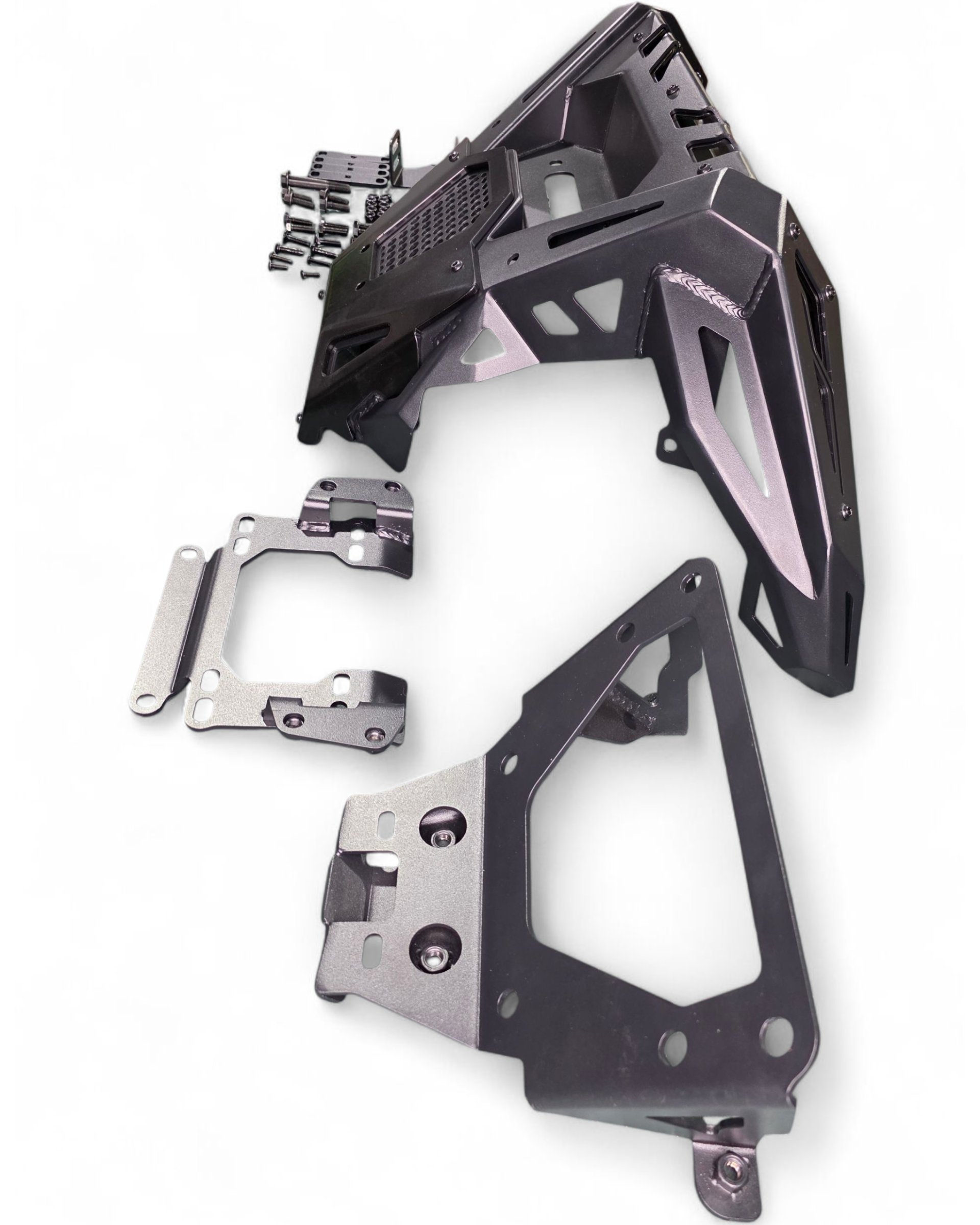 Aluminum accent panel detail on Kawasaki Teryx H2 Volt Series front winch bumper