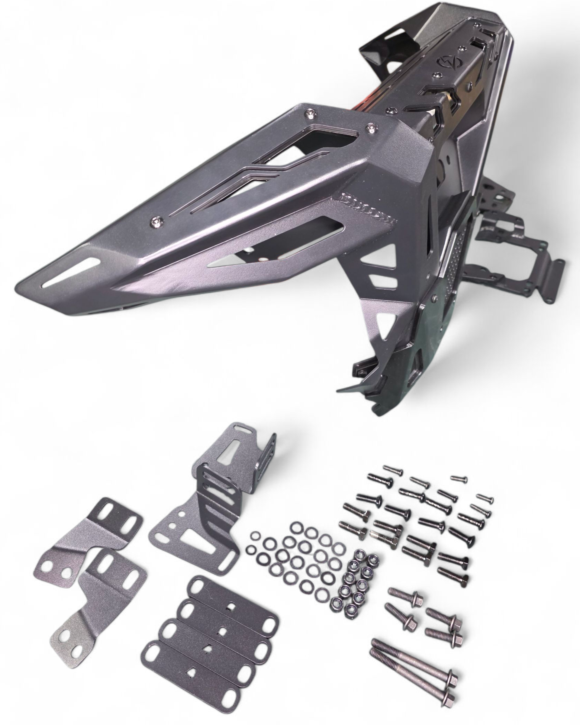 Hammer black finish texture close-up on Kawasaki Teryx H2 Volt front winch bumper