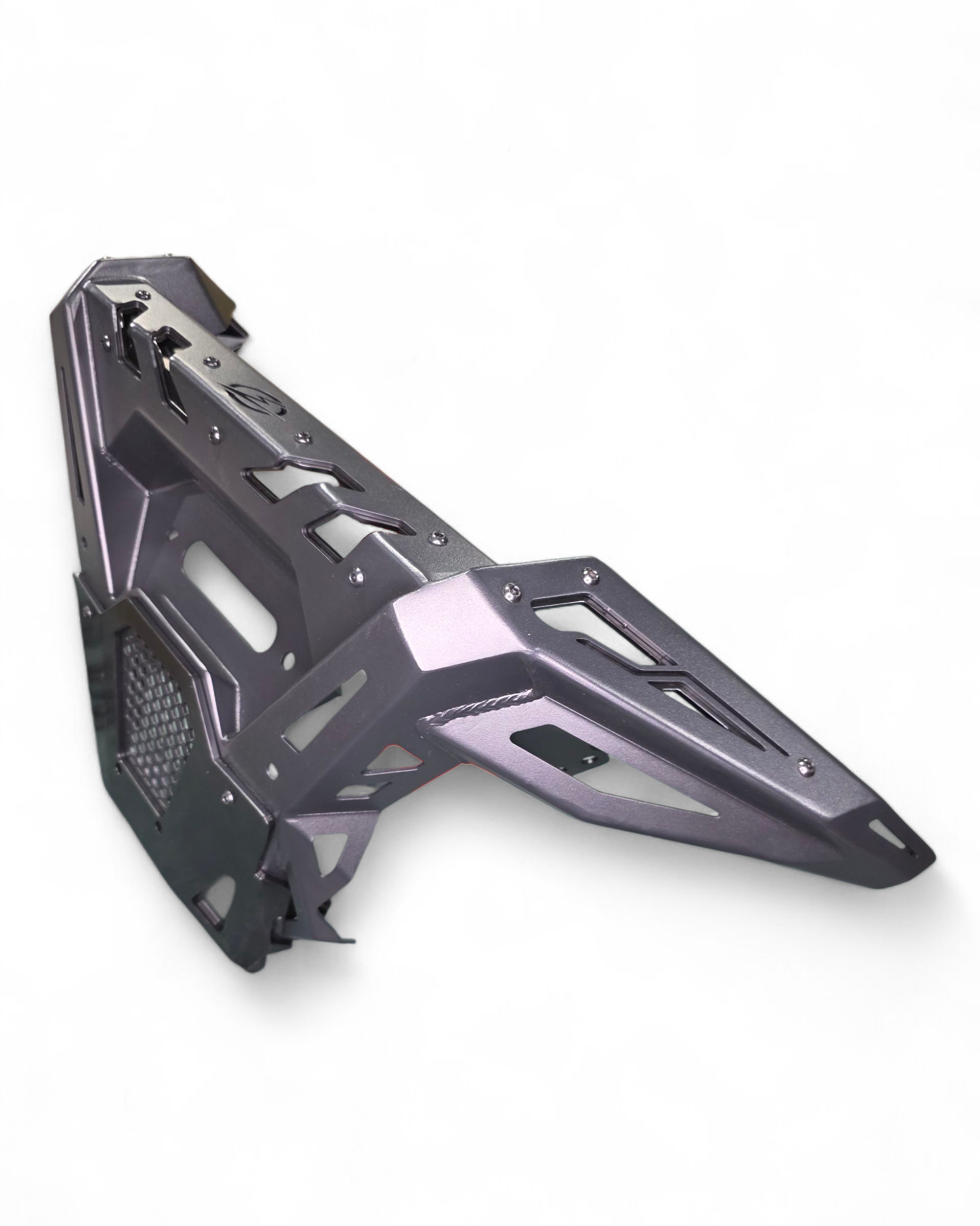 Hammer black powder coat and satin black panel finish on Kawasaki Teryx H2 Volt winch bumper