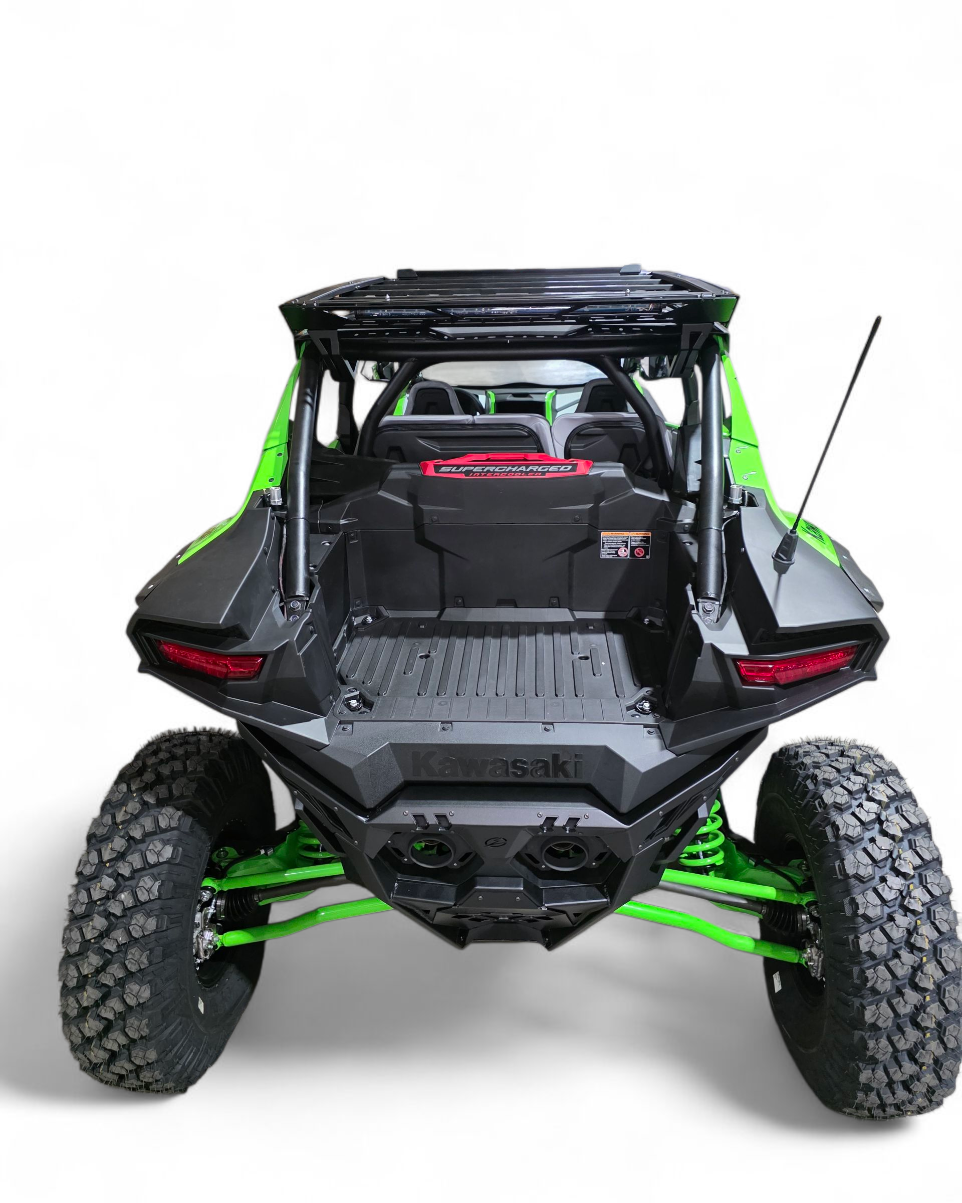 Kawasaki Teryx H2 roof rack shown solo displaying full aluminum E-Track construction