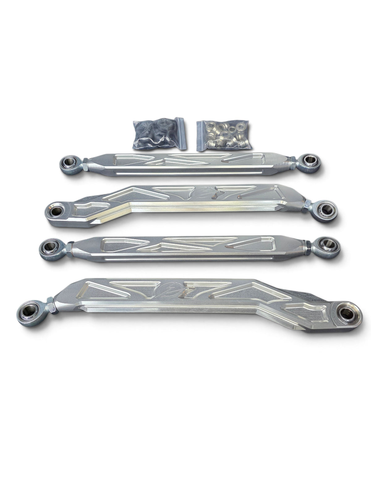 2026+ CFMoto ZForce Z10 Race Series High Clearance Billet Radius Rods, Anodized Clear