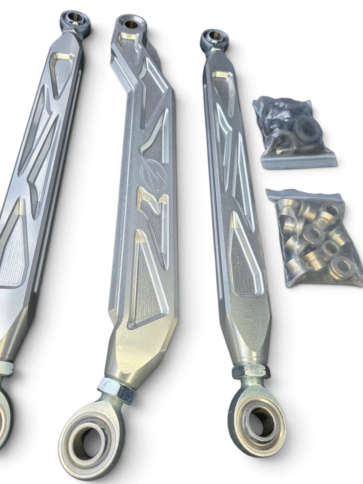 2026+ CFMoto ZForce Z10 Race Series High Clearance Billet Radius Rods, Anodized Clear