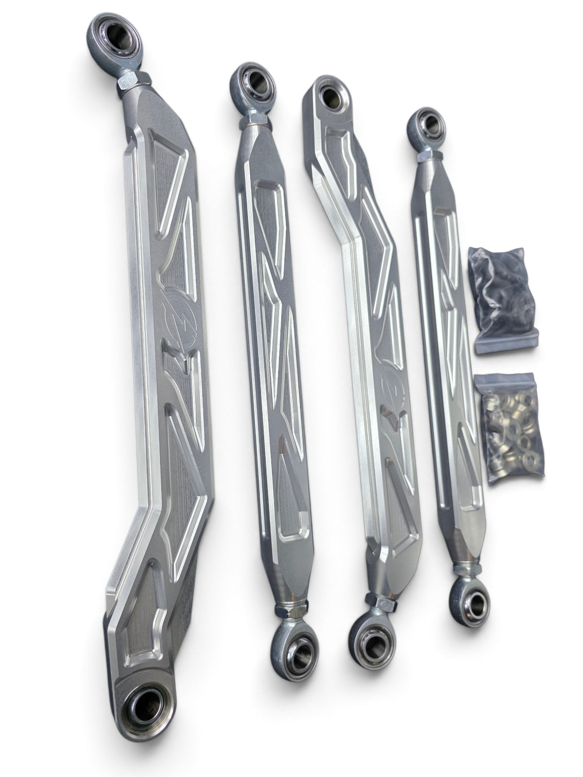 2026+ CFMoto ZForce Z10 Race Series High Clearance Billet Radius Rods, Anodized Clear