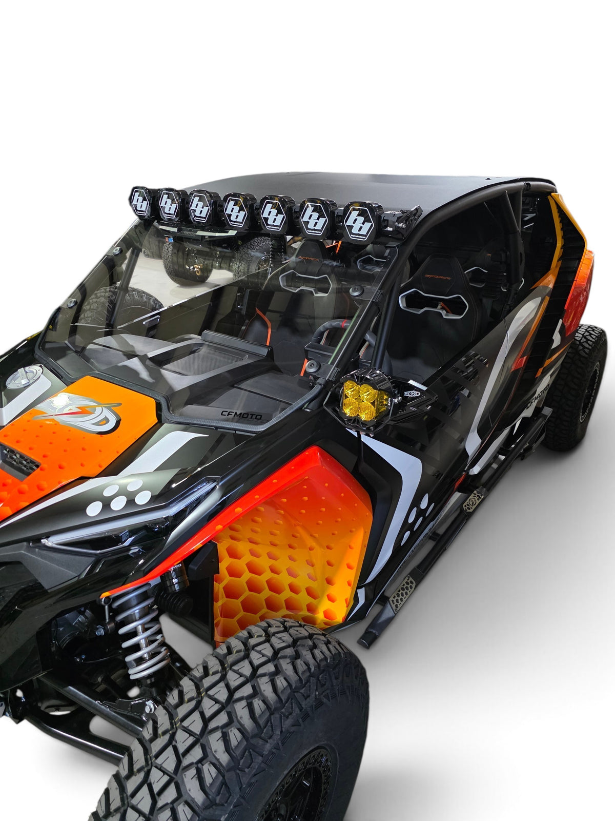 2026+ CFMoto ZForce Z10 Spark Roof Light Bar Mount for Baja Designs Linkable 7 Light