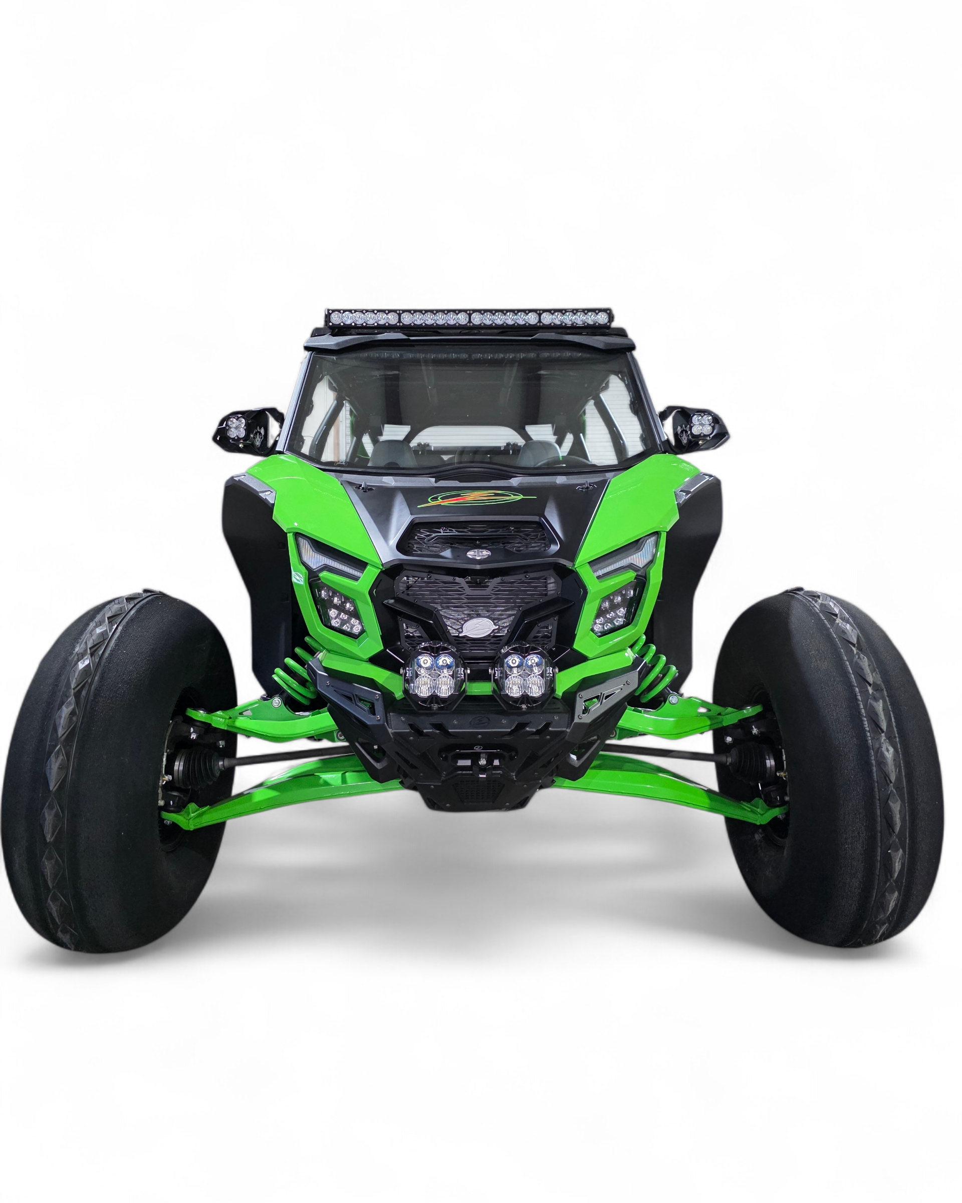 Satin black finish on Kawasaki Teryx H2 Volt front grille
