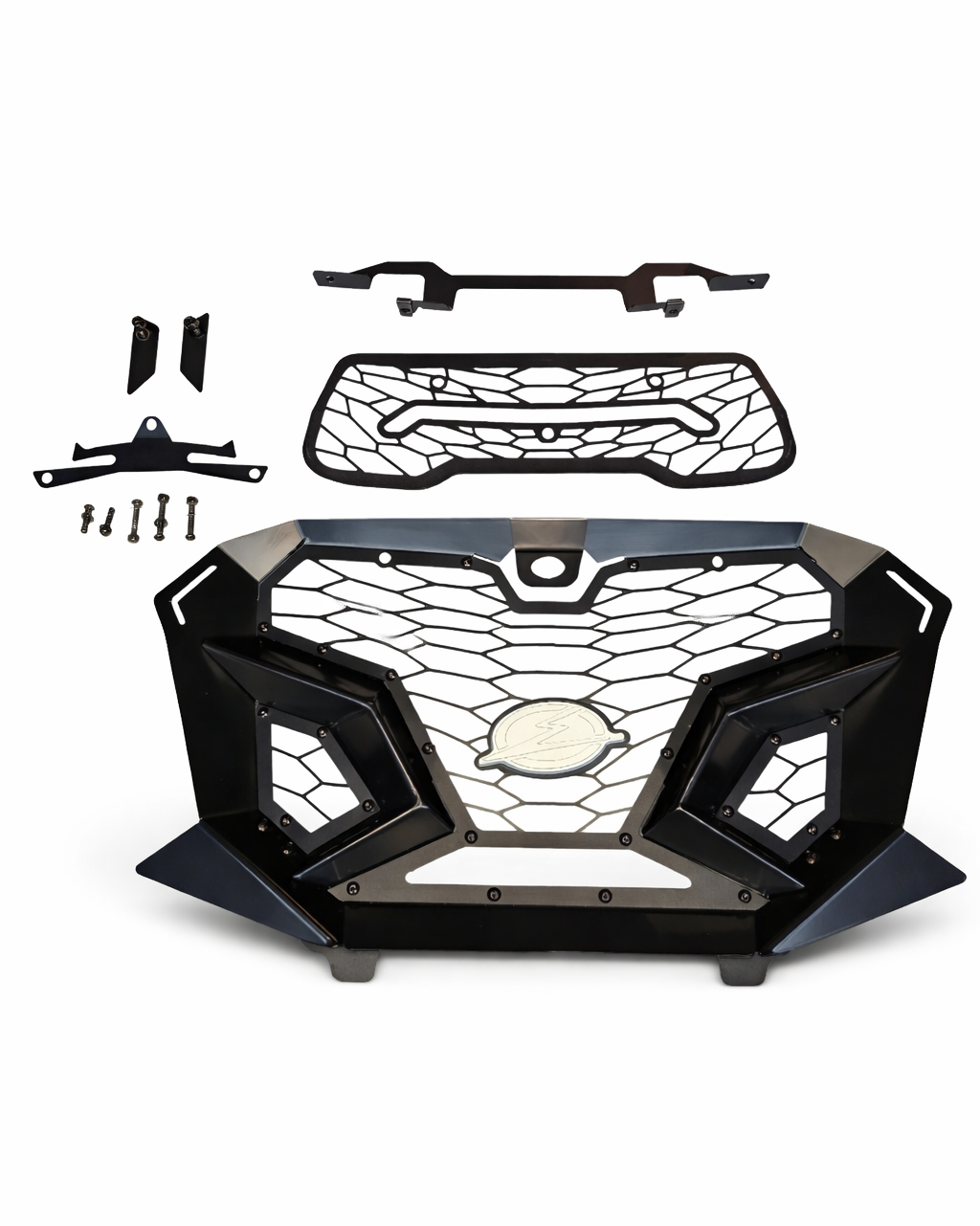 Kawasaki Teryx H2 Volt front grille with camera mount shown solo displaying full three-piece design
