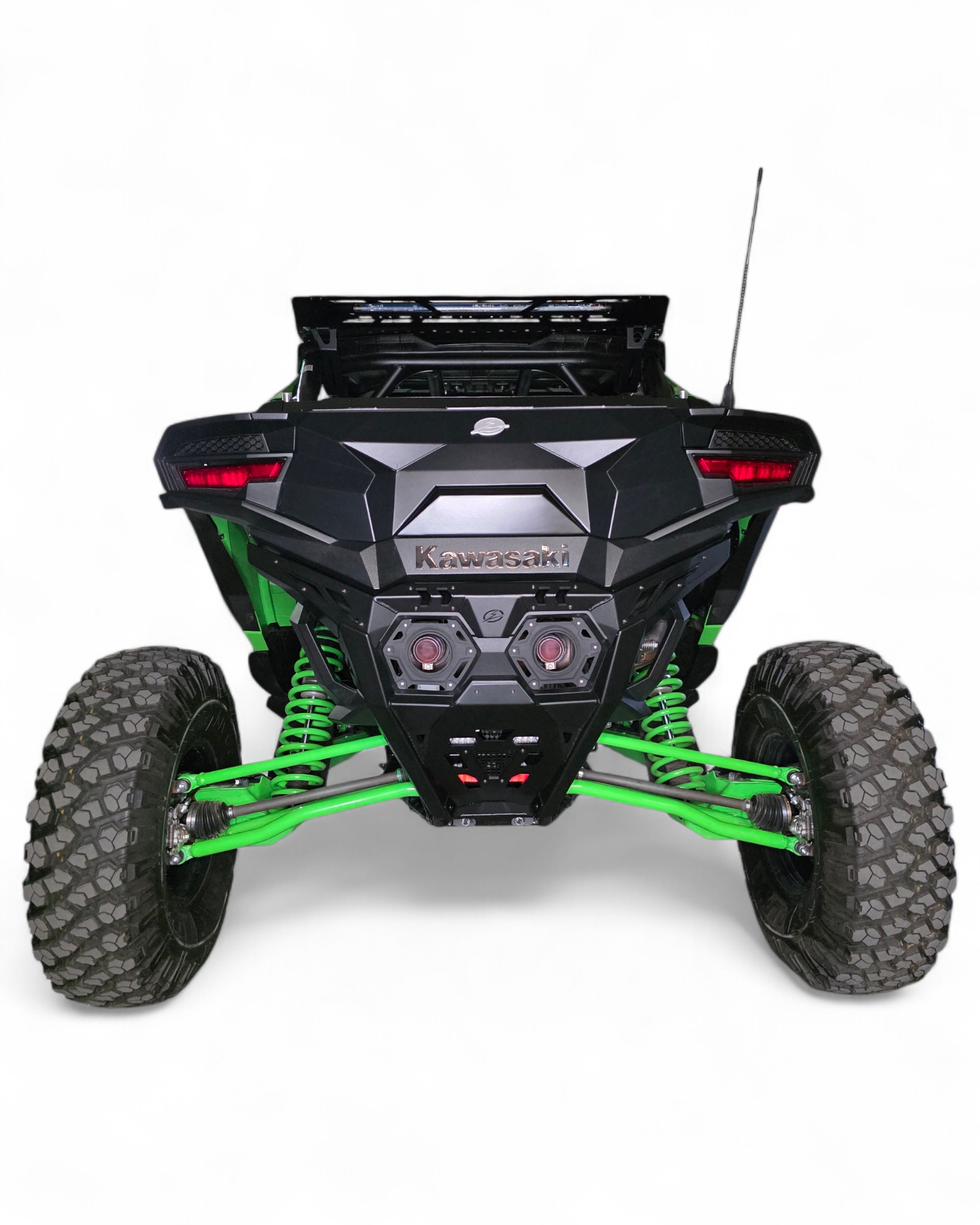 Full machine rear view of 2026 Kawasaki Teryx H2 fitted with Volt Series rear bumper
