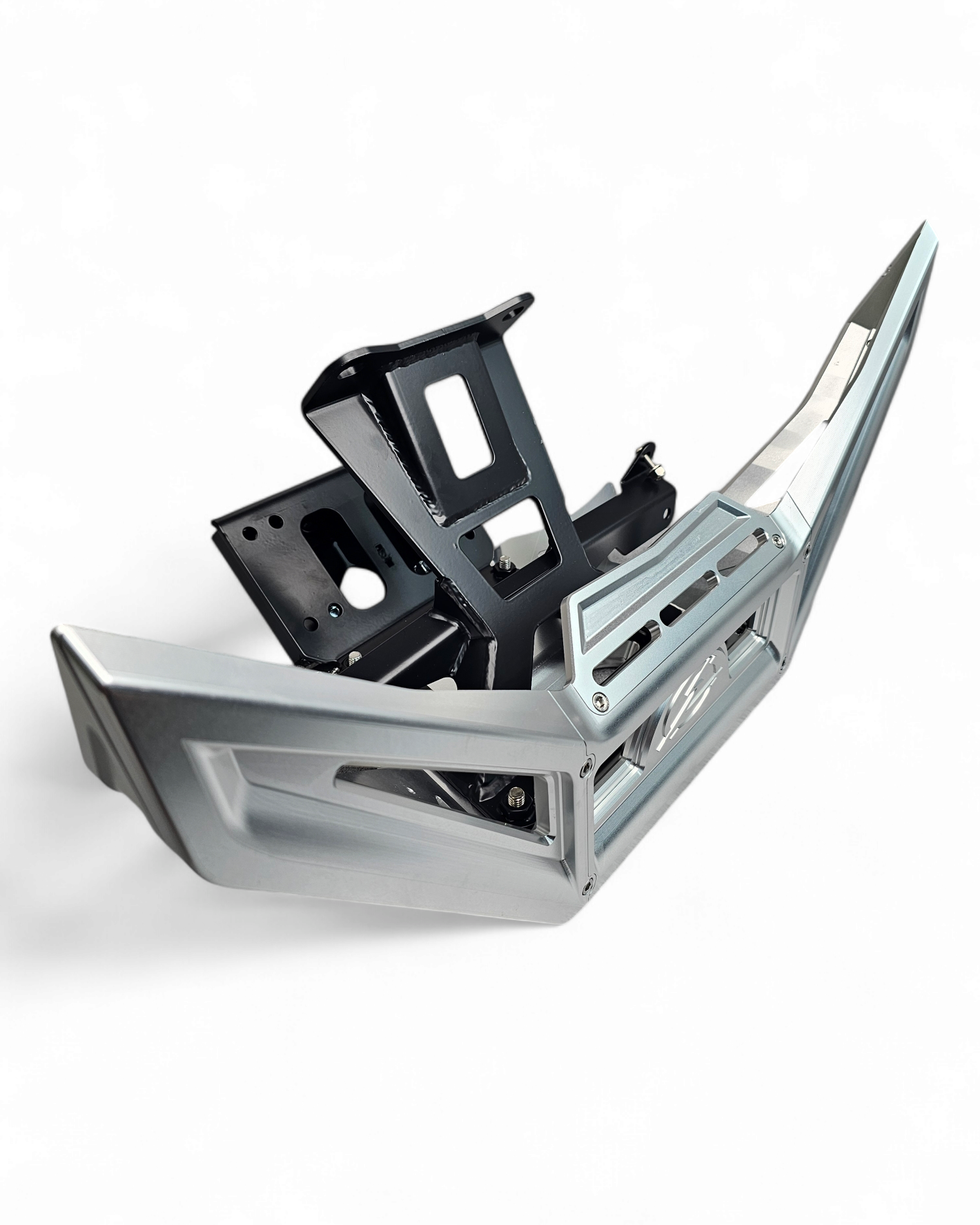 Built-in fairlead slot detail on Can-Am Maverick X3 billet winch bumper for synthetic rope or steel cable