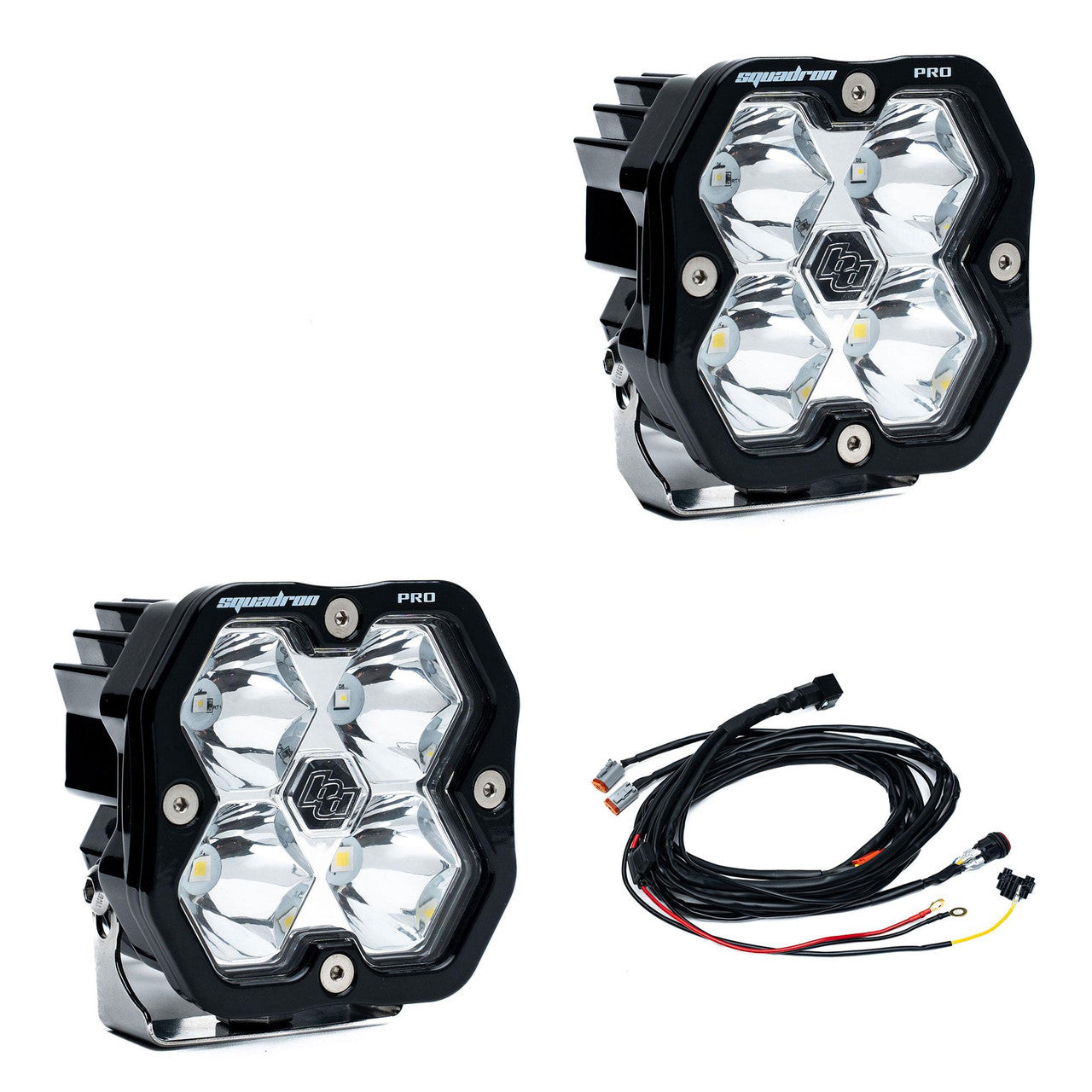 Baja Designs Squadron 2.0 Pro LED light pod pair angled view