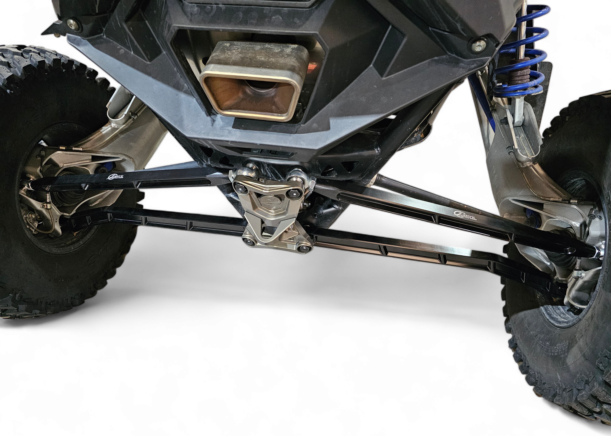 Polaris RZR Pro R Pro S Turbo R High Clearance Radius Rods in black shown solo displaying full billet set