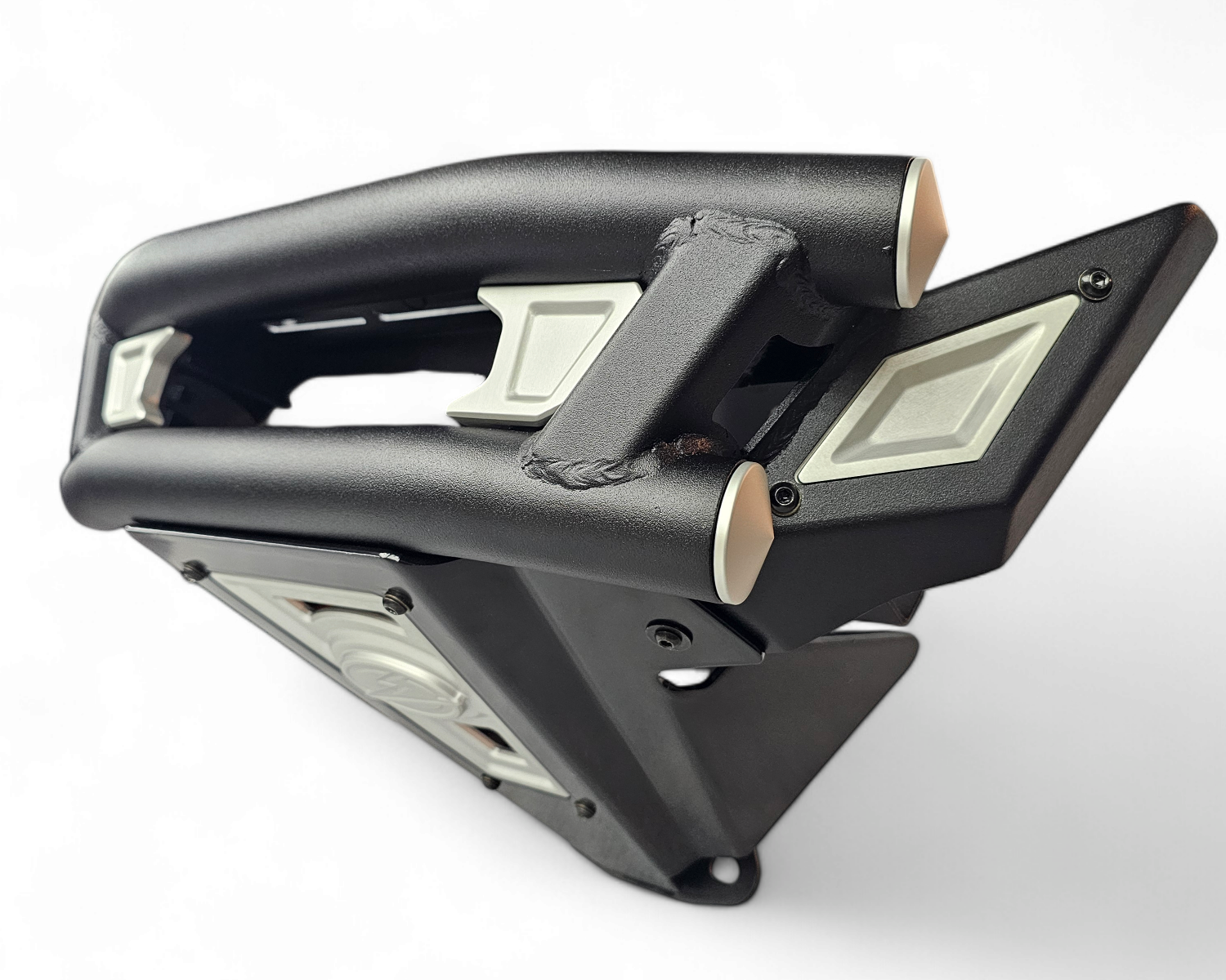 Polaris RZR Turbo R Amp Series tubular front bumper installed