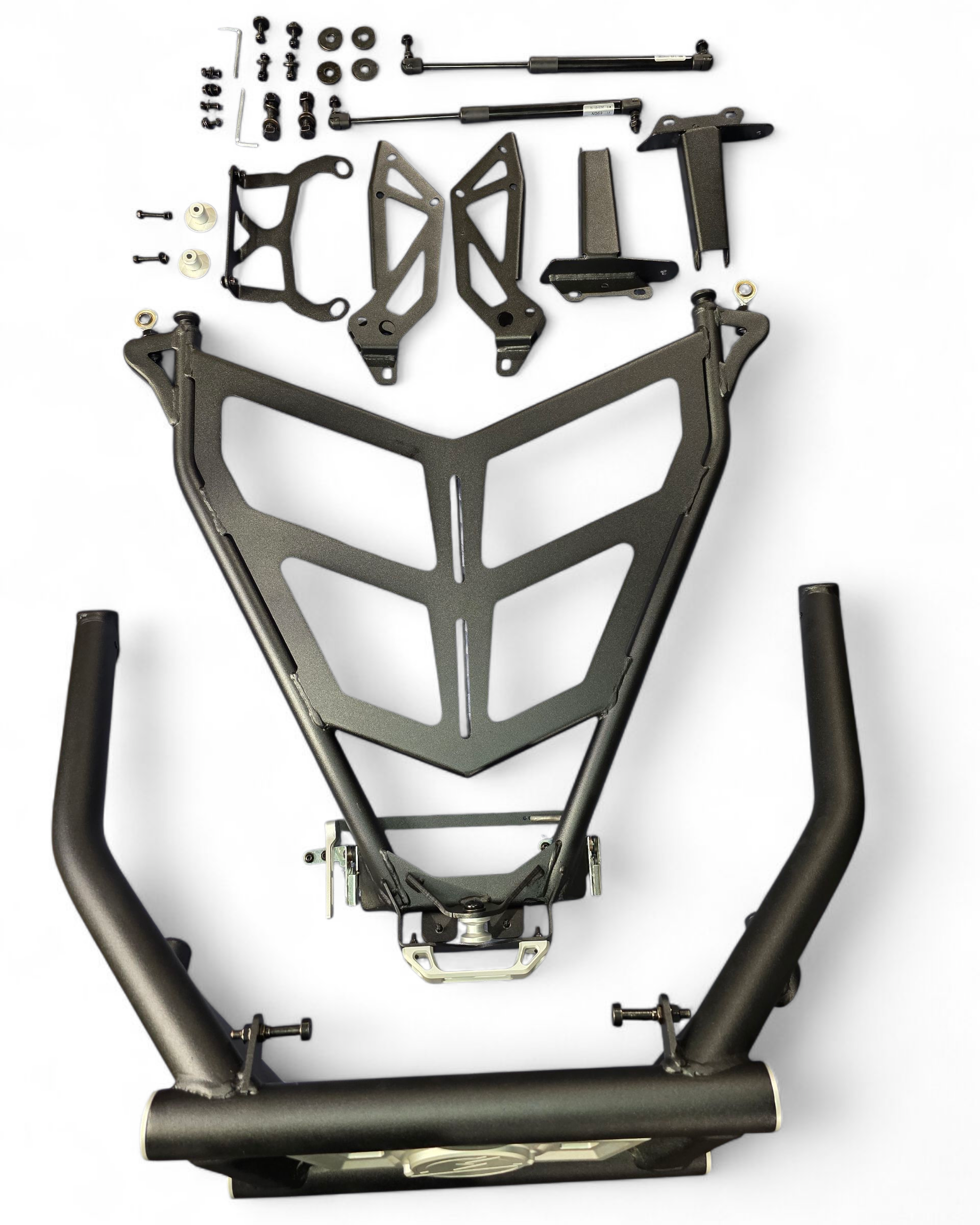 Hammer black finish texture close-up on Polaris RZR Pro R rear combo