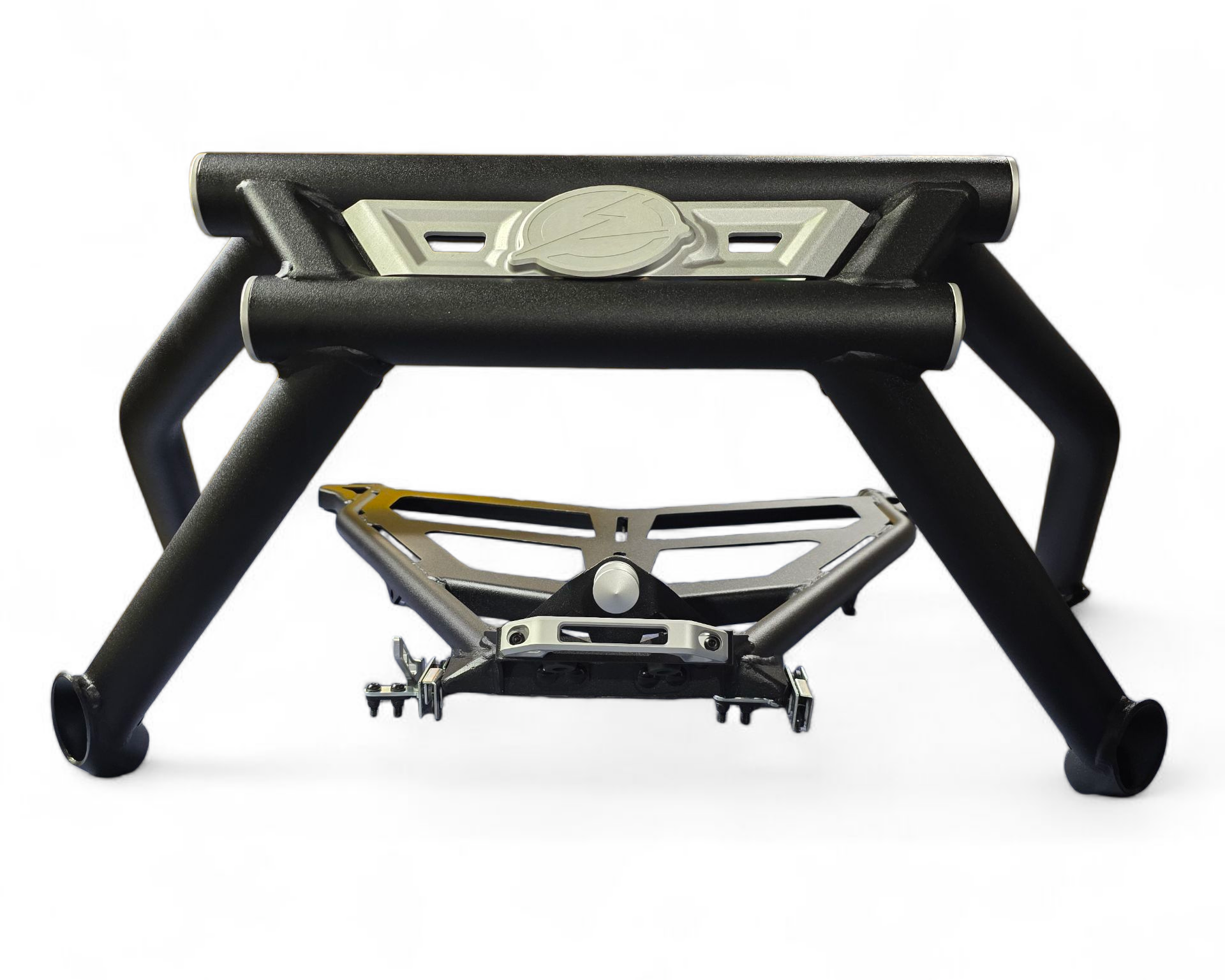 Polaris RZR Pro R Amp Rear Bumper and Tire Rack Combo shown solo displaying full integrated construction
