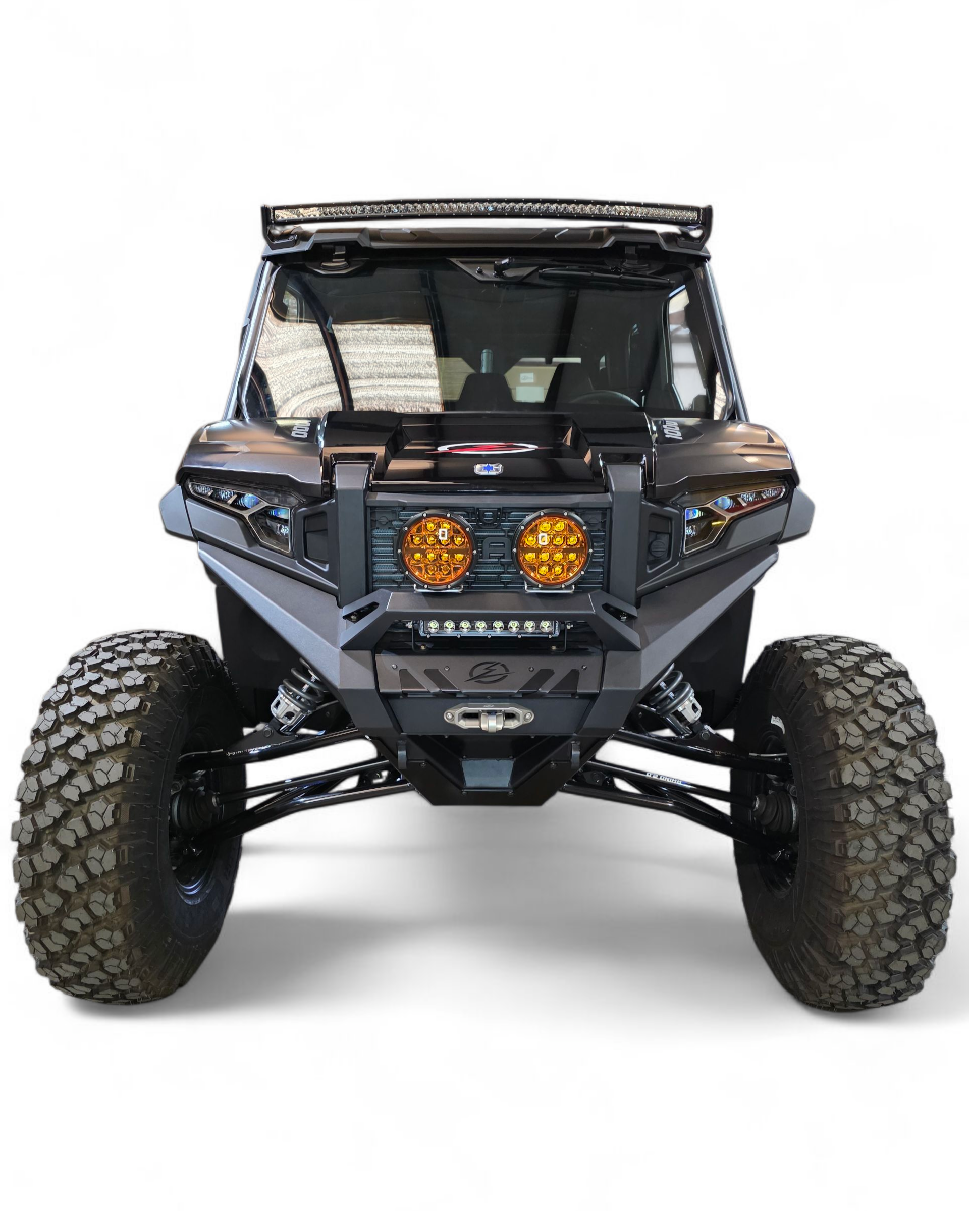 Bolt-on mounting point detail on Polaris Xpedition HDX Front Winch Bumper showing factory attachment