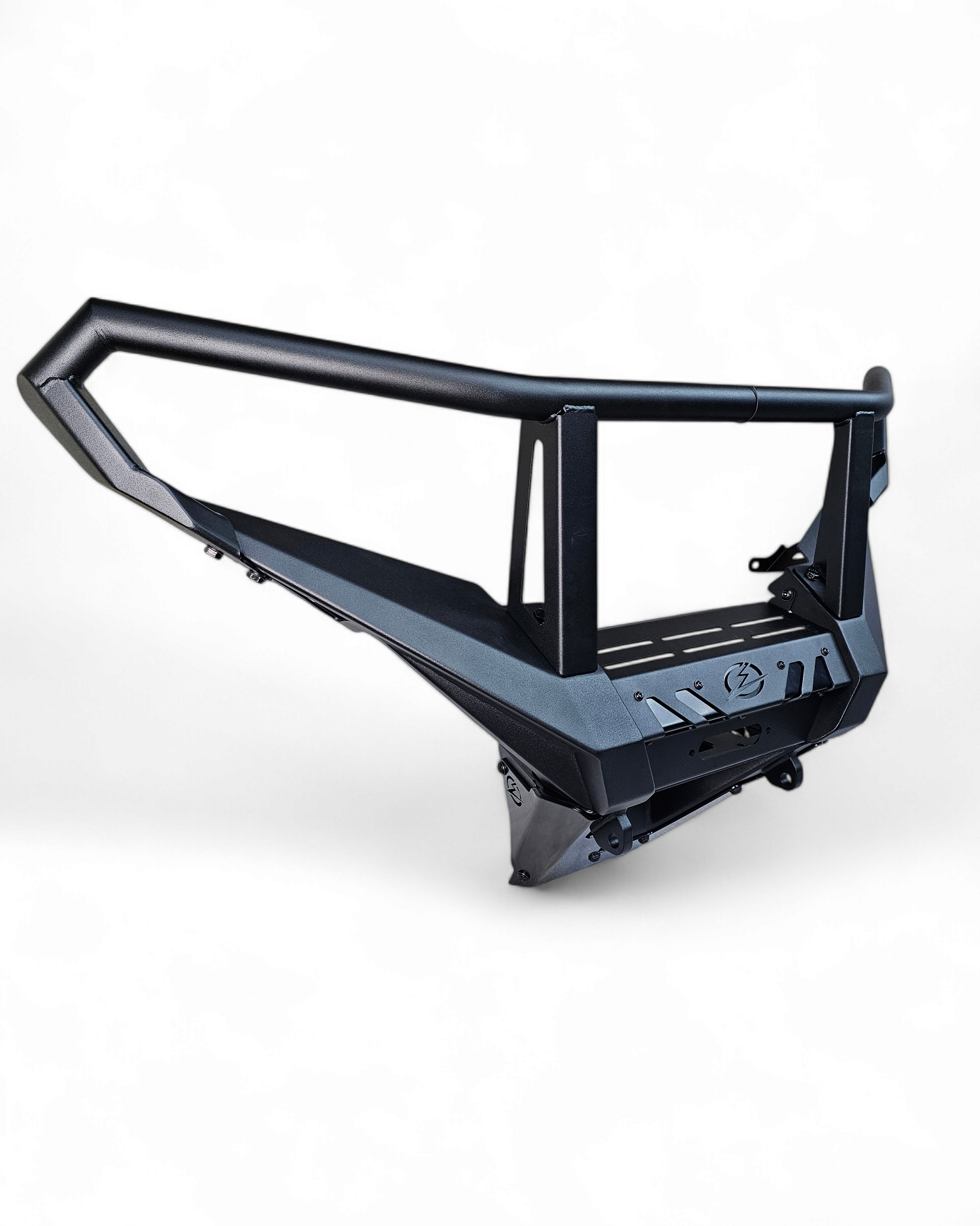 Polaris Xpedition HDX Front Winch Bumper with brush guard shown solo displaying full combo construction