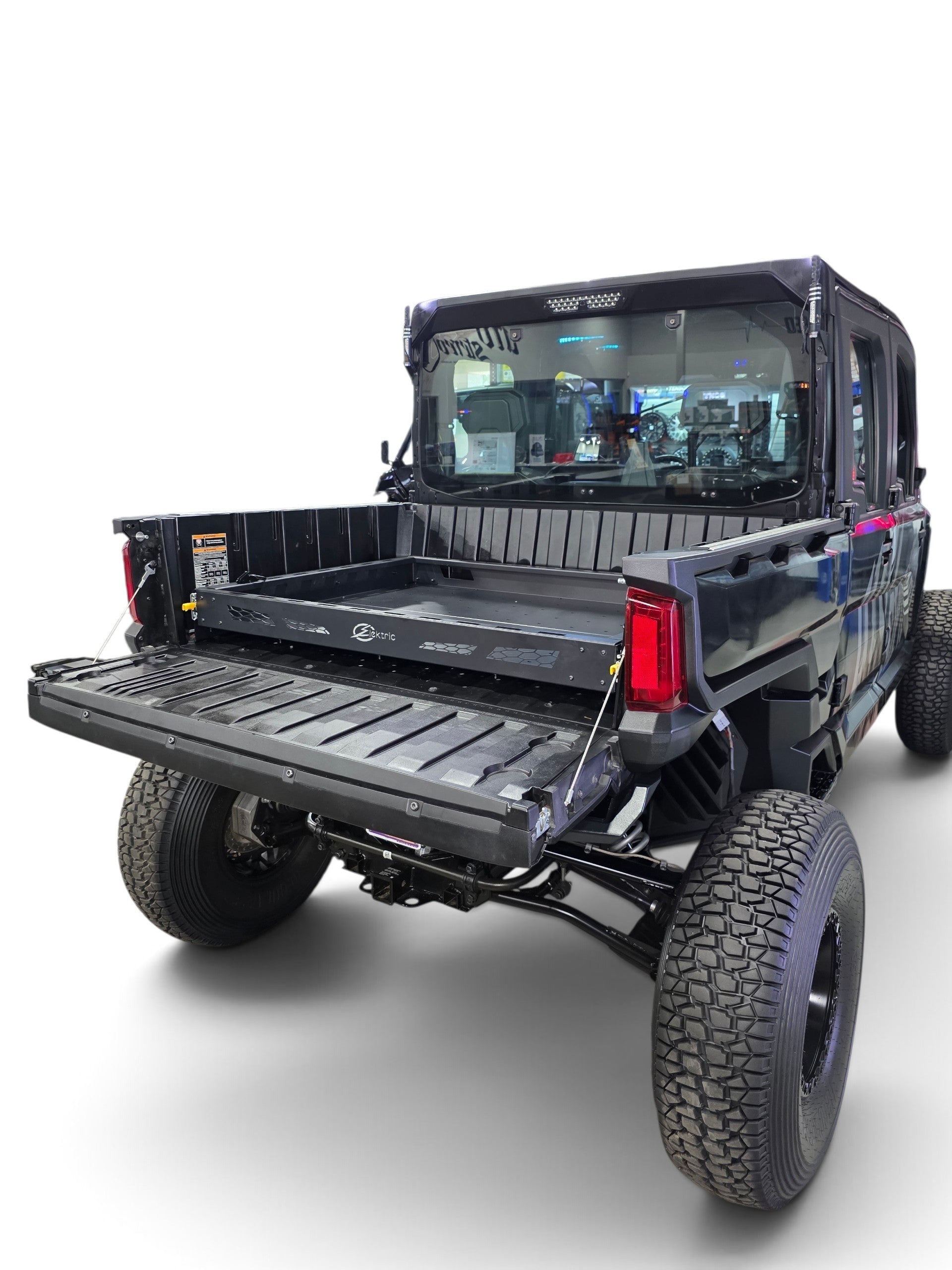 HDX Sliding Bed Drawer E-Track clip and hook attachment example