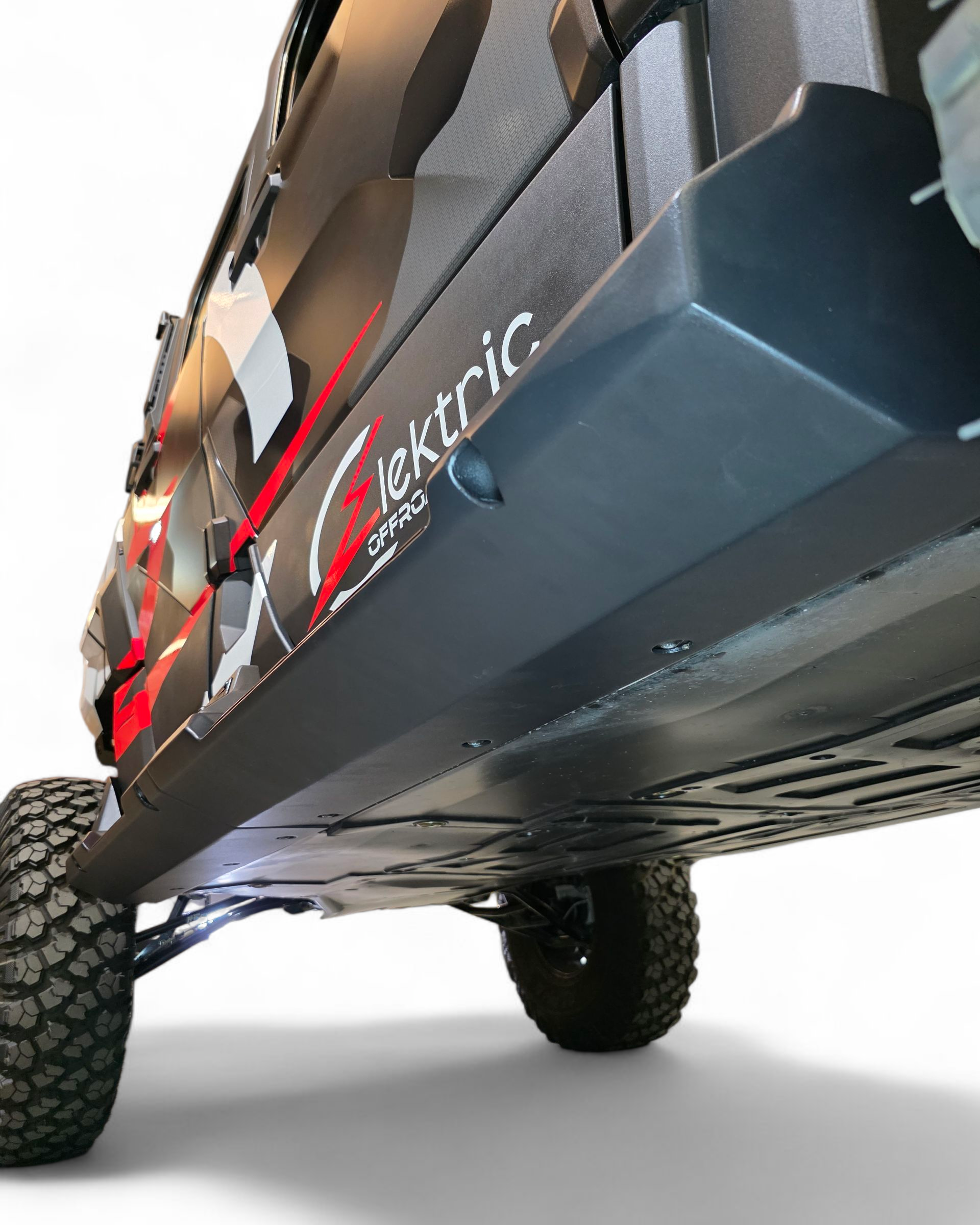 Rocker area protection shown on Polaris Xpedition Volt rock steps