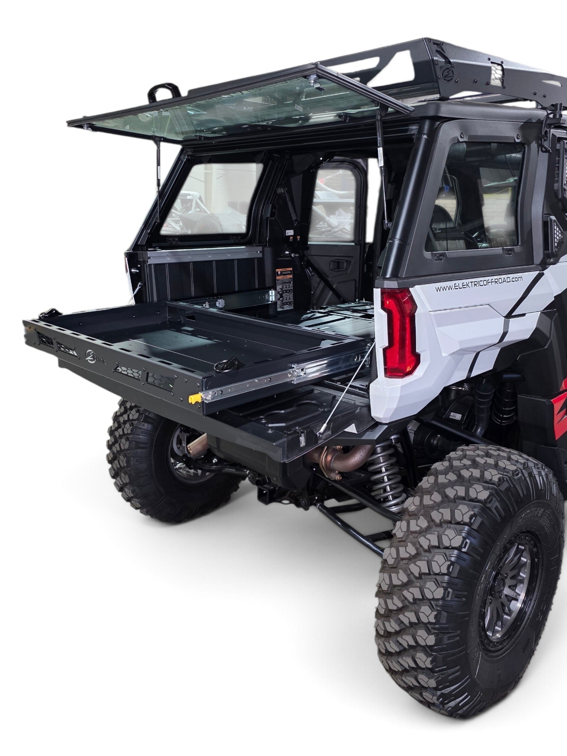 HDX Sliding Bed Drawer straps securing cargo load