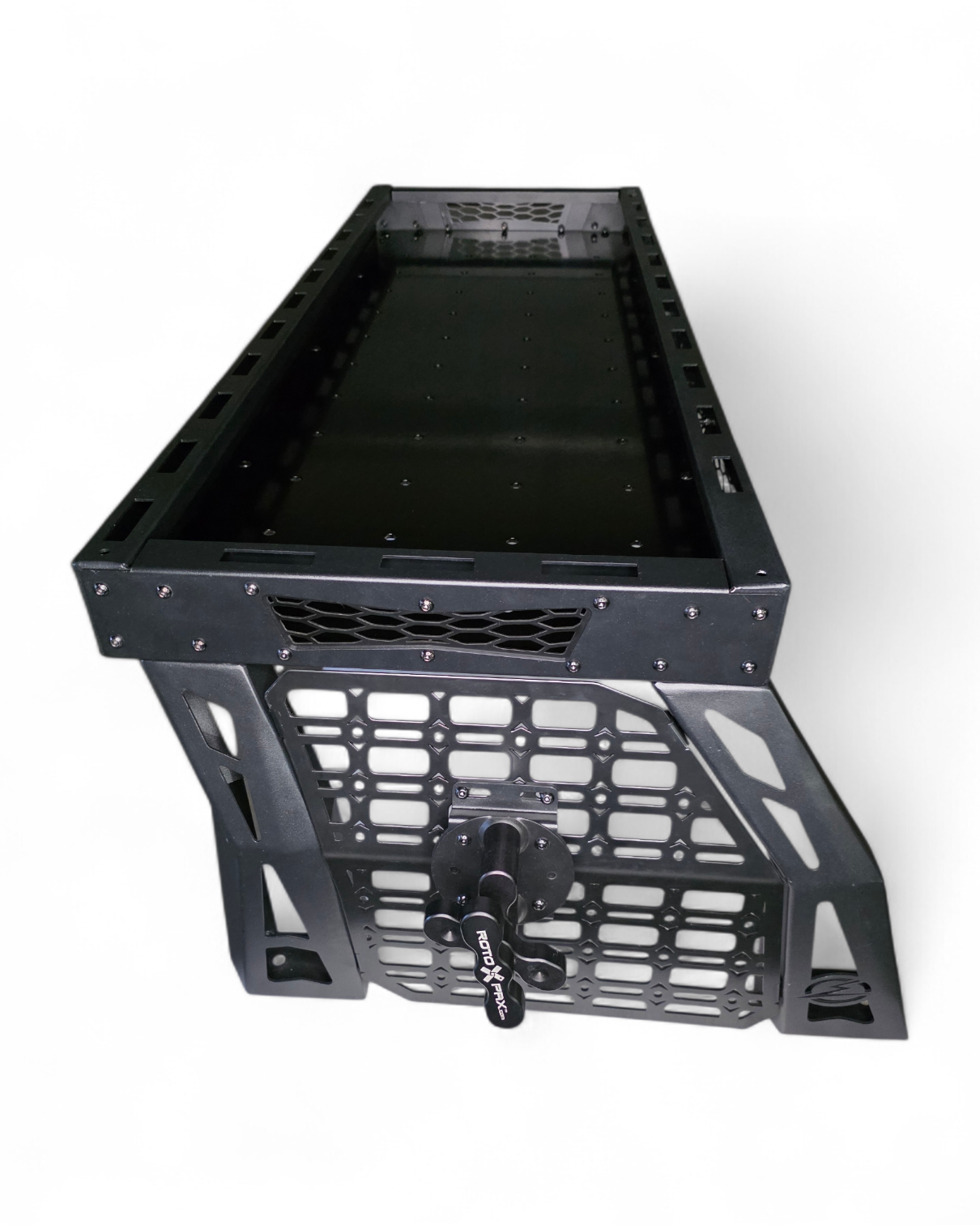 Driver side view of Volt short rack installed on Polaris Xpedition XP