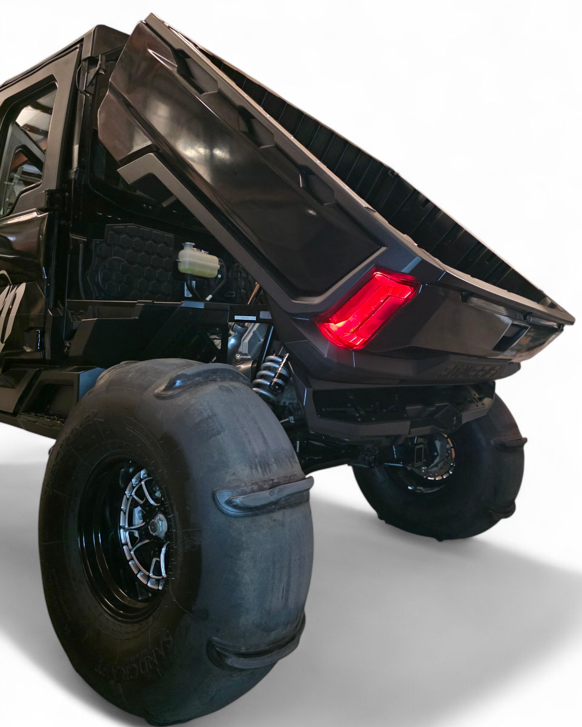 Rear corner protection detail on Polaris Ranger XD 1500 Volt bumper