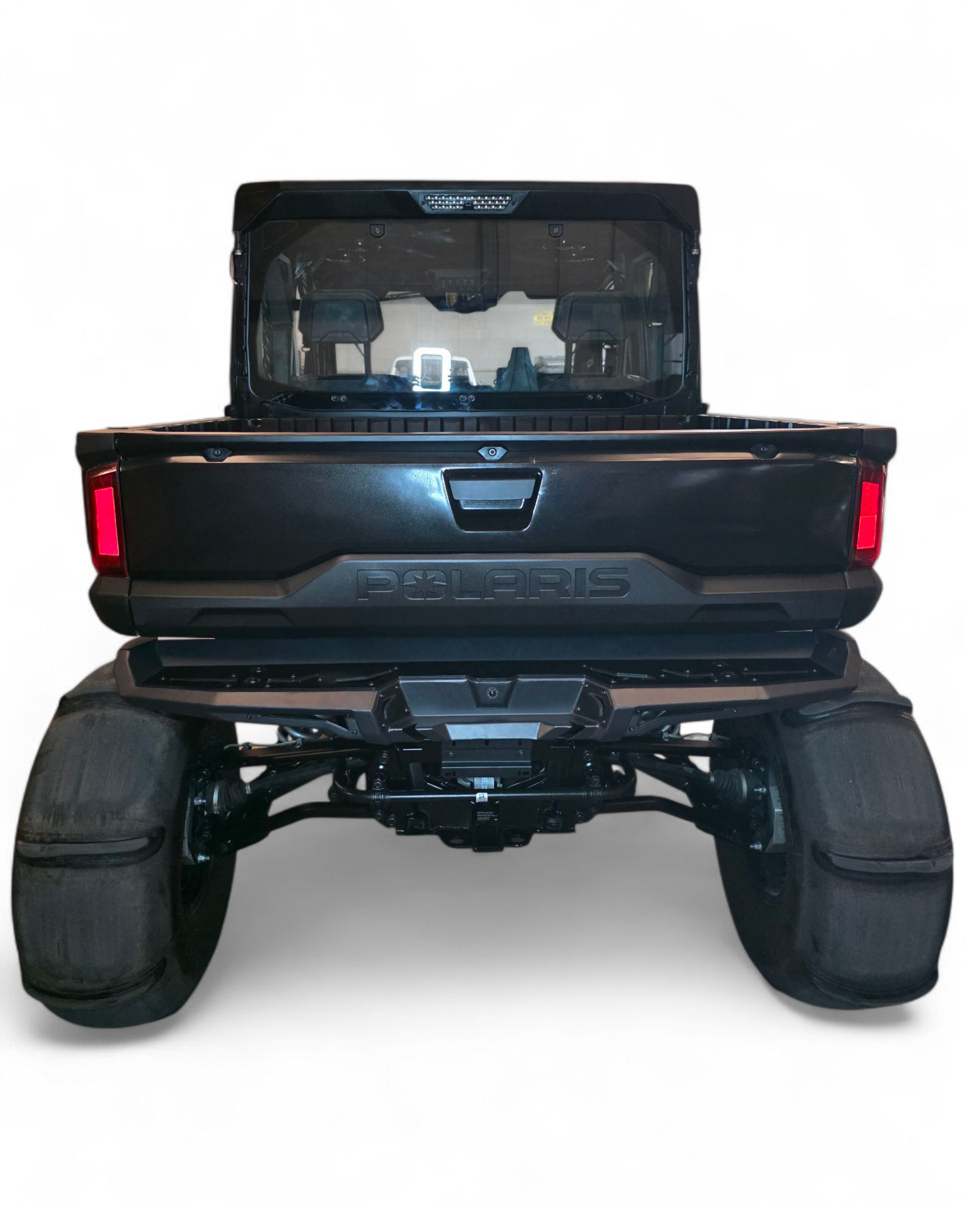 Full rear view of Polaris Ranger XD 1500 fitted with the Volt rear bumper