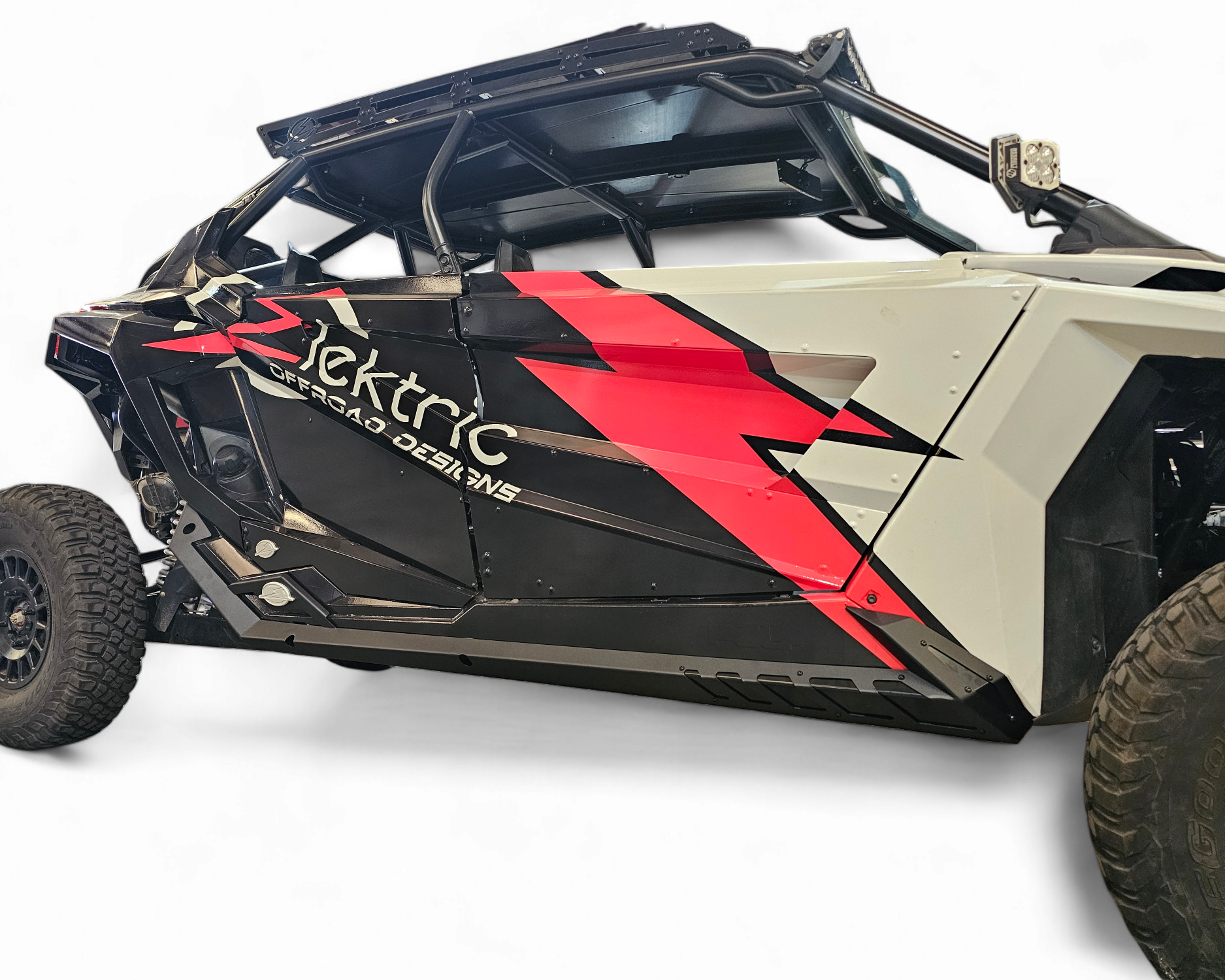 Driver side Volt rock slider installed on Polaris RZR Pro XP