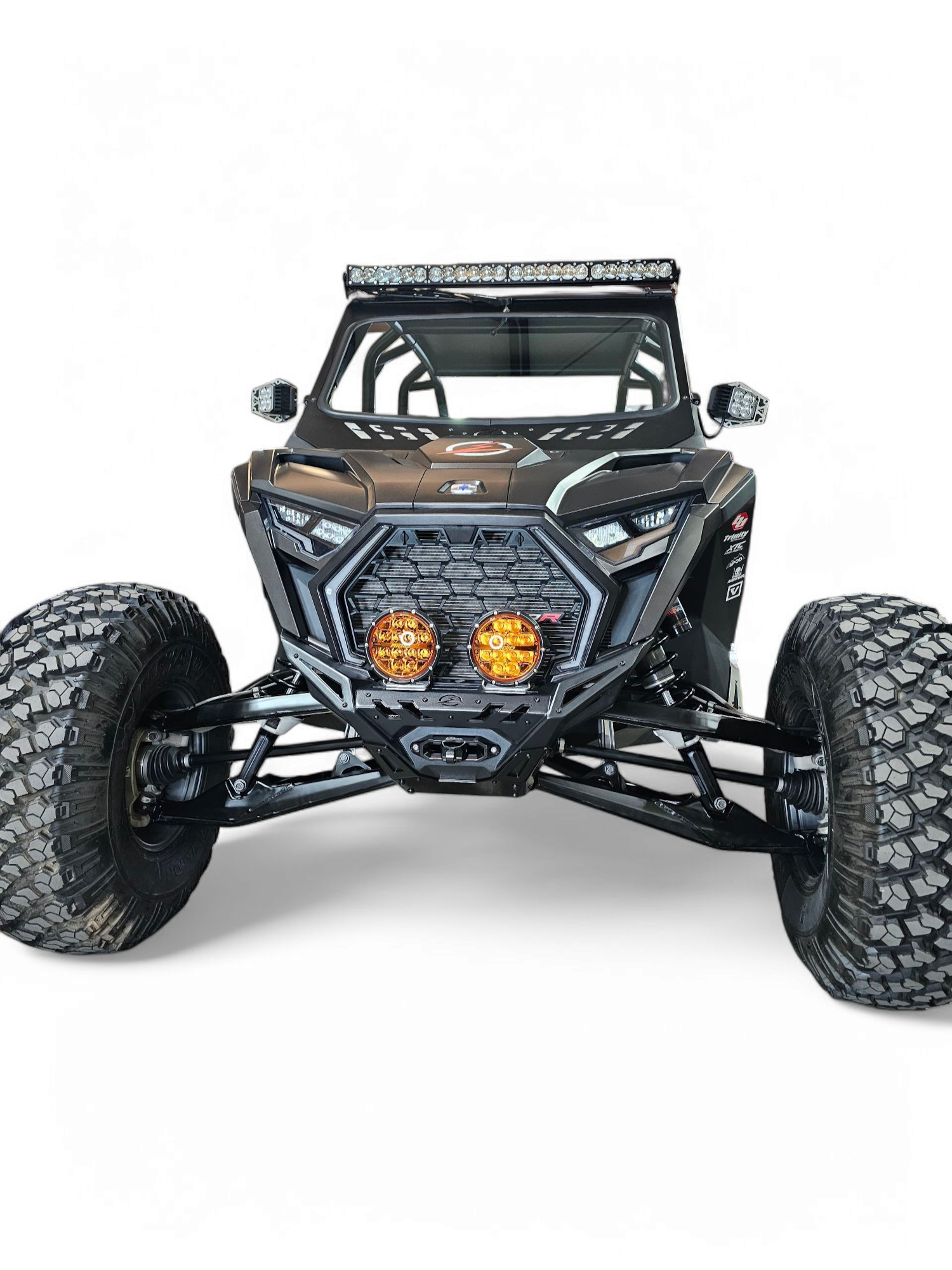 2022+ Polaris RZR Pro R heavy duty front winch bumper black powder coat
