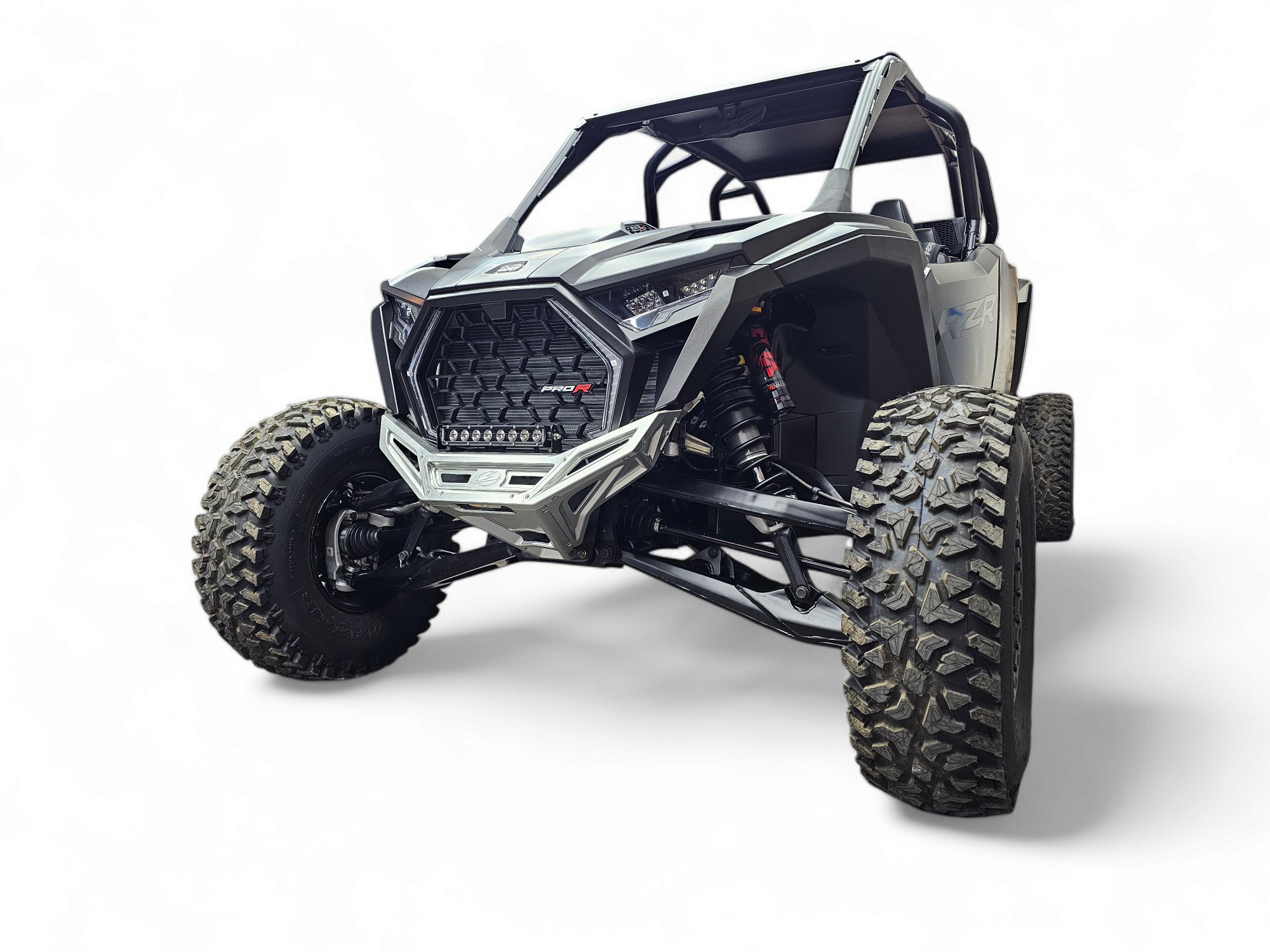 2022-2025 Polaris RZR Pro R/ Turbo R Machined Billet Front Winch Bumper (Clear Anodize)