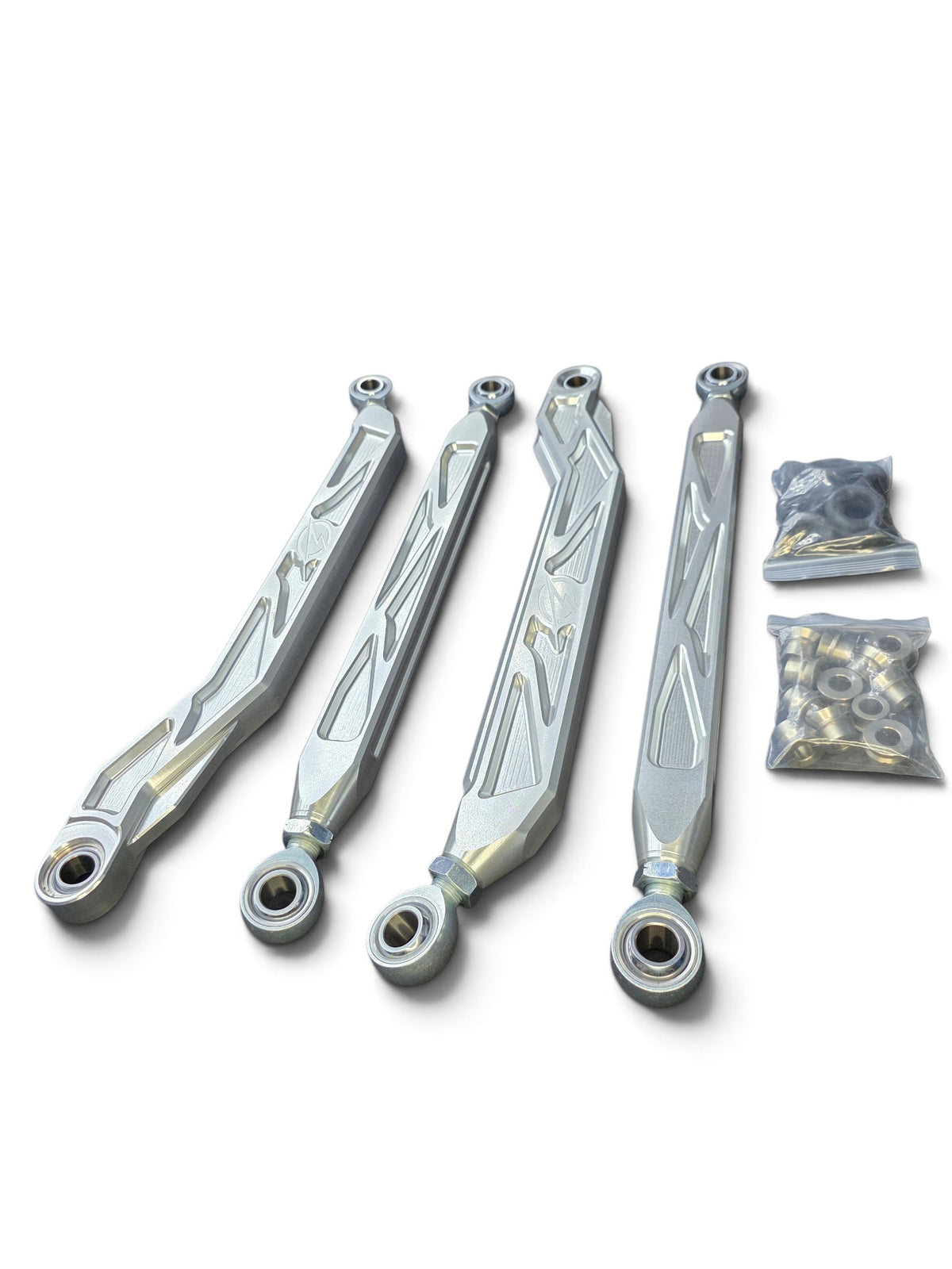 2026+ CFMoto ZForce Z10 Race Series High Clearance Billet Radius Rods, Anodized Clear
