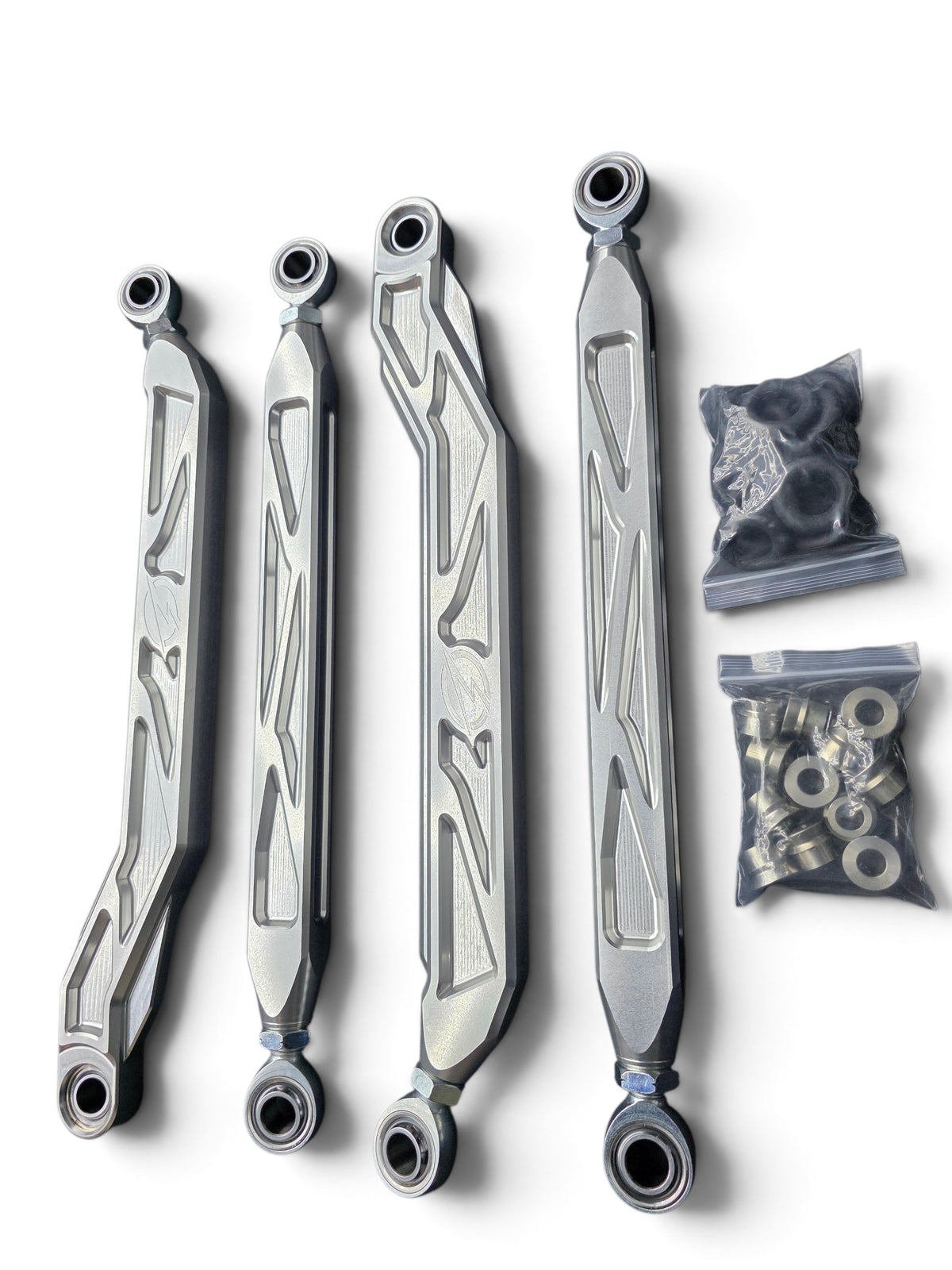 2026+ CFMoto ZForce Z10 Race Series High Clearance Billet Radius Rods, Anodized Clear
