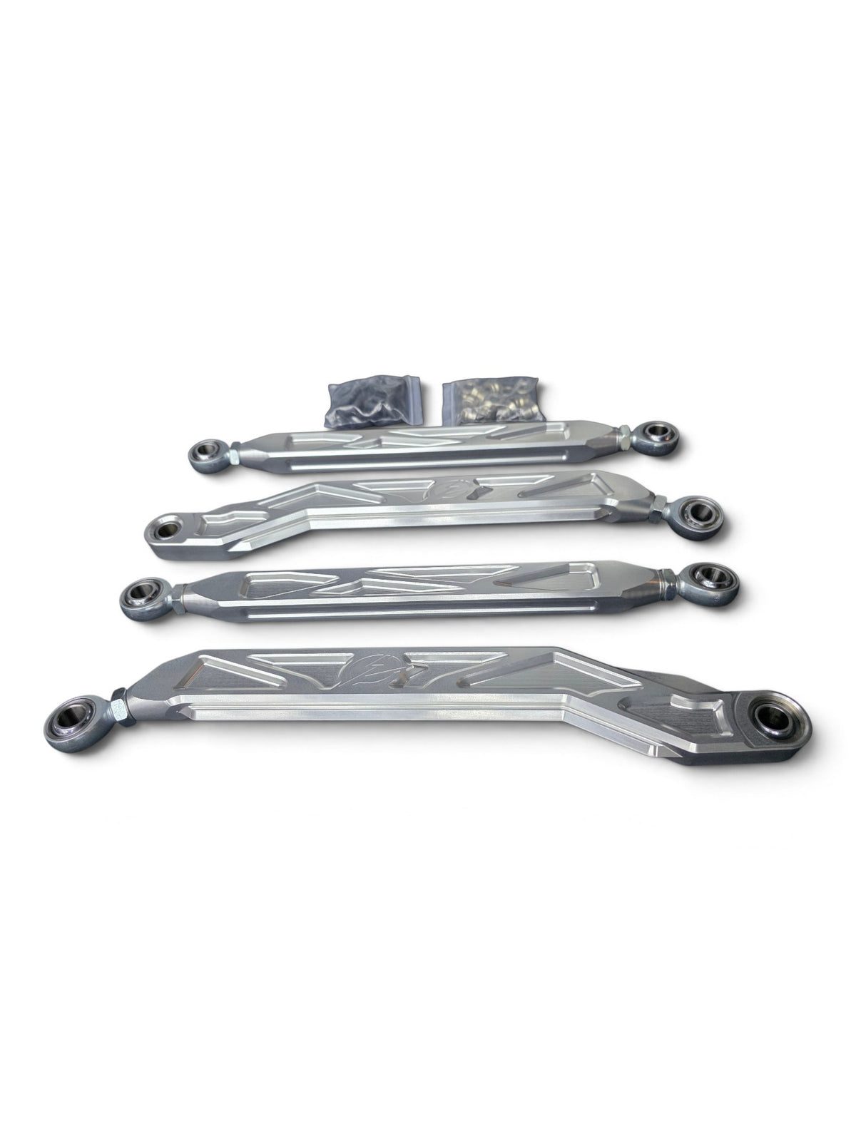 2026+ CFMoto ZForce Z10 Race Series High Clearance Billet Radius Rods, Anodized Clear
