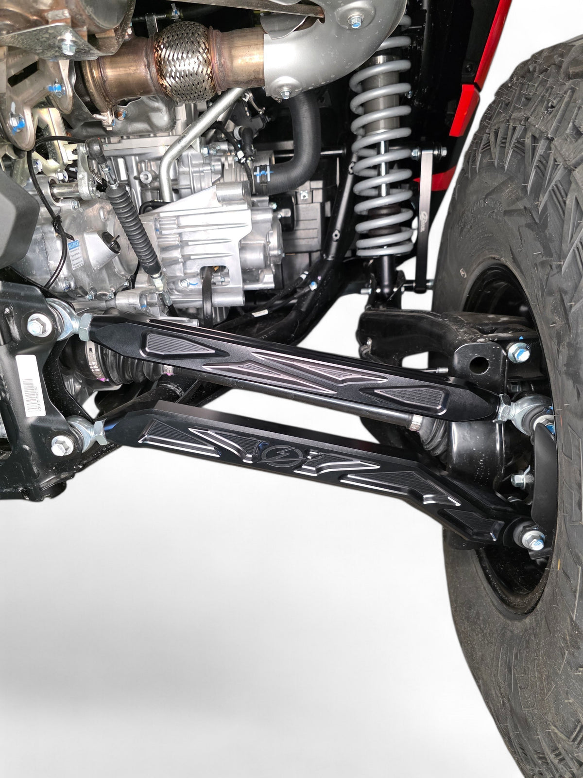 2026+ CFMoto ZForce Z10 Race Series High Clearance Billet Radius Rods, Anodized Black
