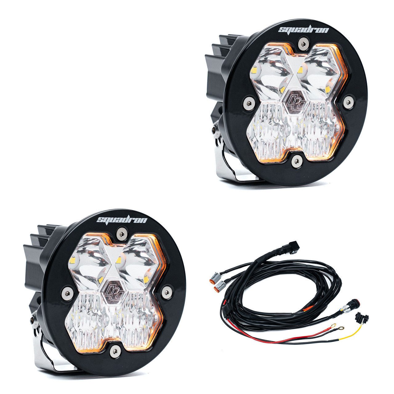Baja Designs Squadron-R 2.0 Sport LED light pod pair angled view