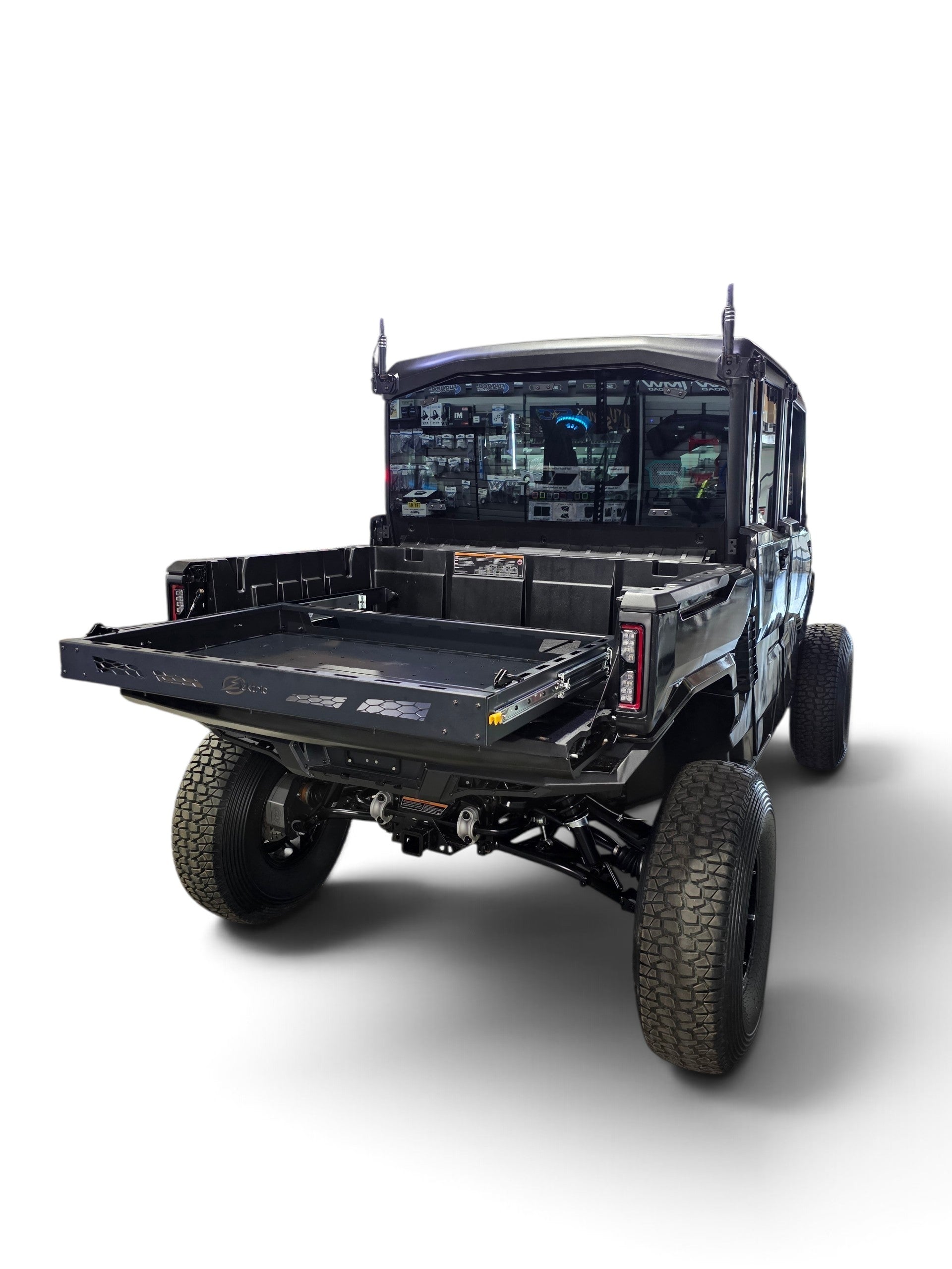 HDX Sliding Bed Drawer closed with cargo net