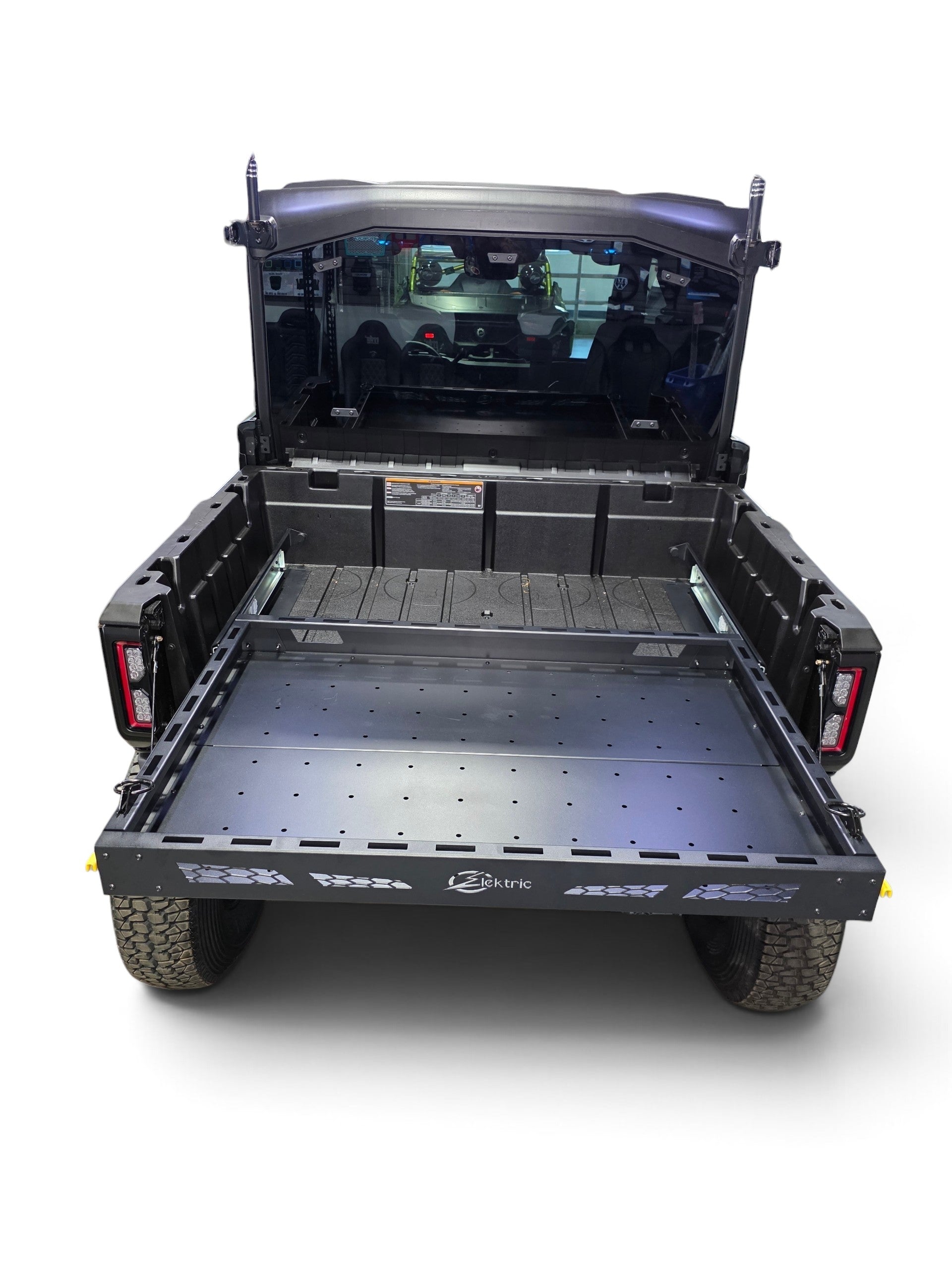 HDX Sliding Bed Drawer straps securing cargo load